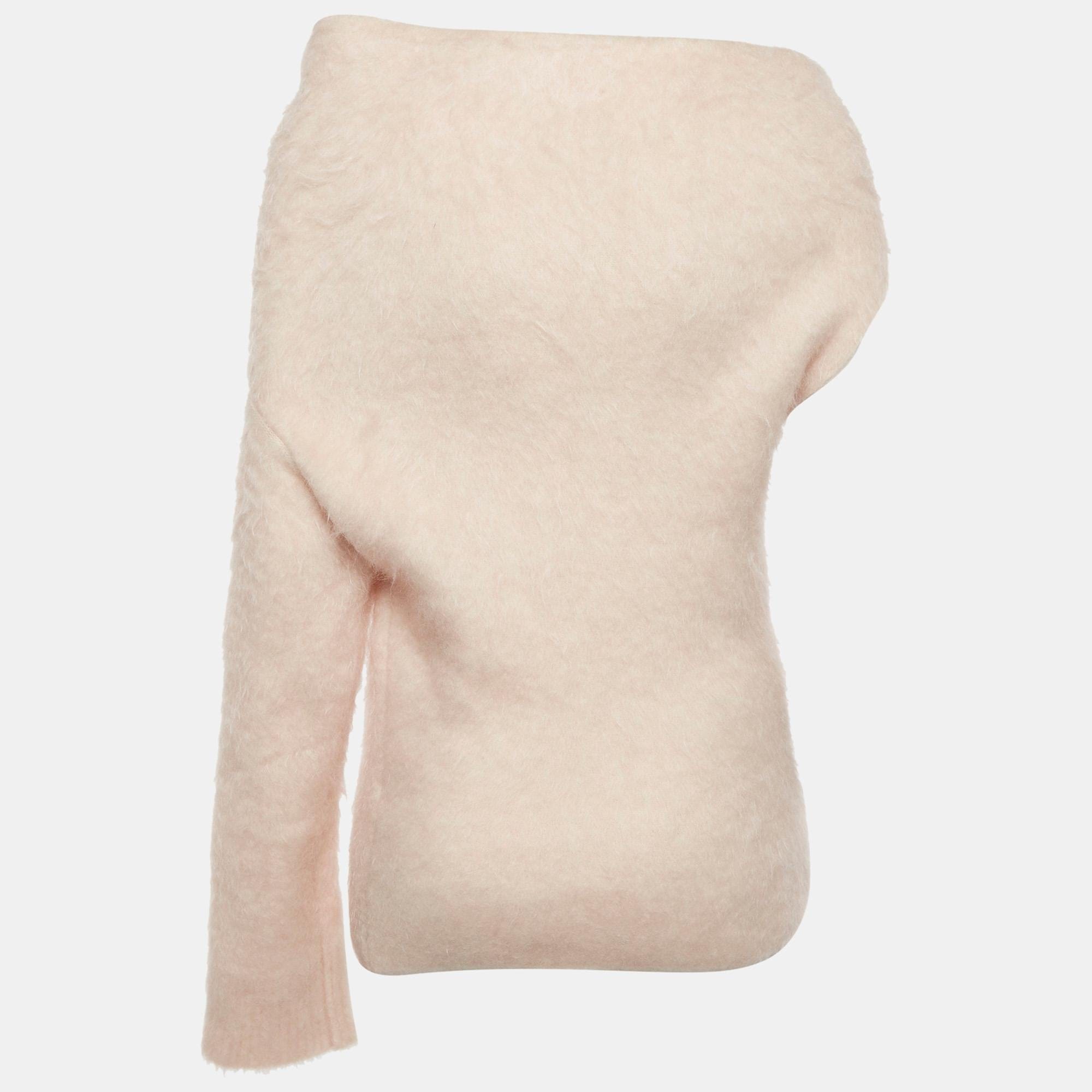 Sportmax Light Pink Mohair Blend Asymmetric Sweater