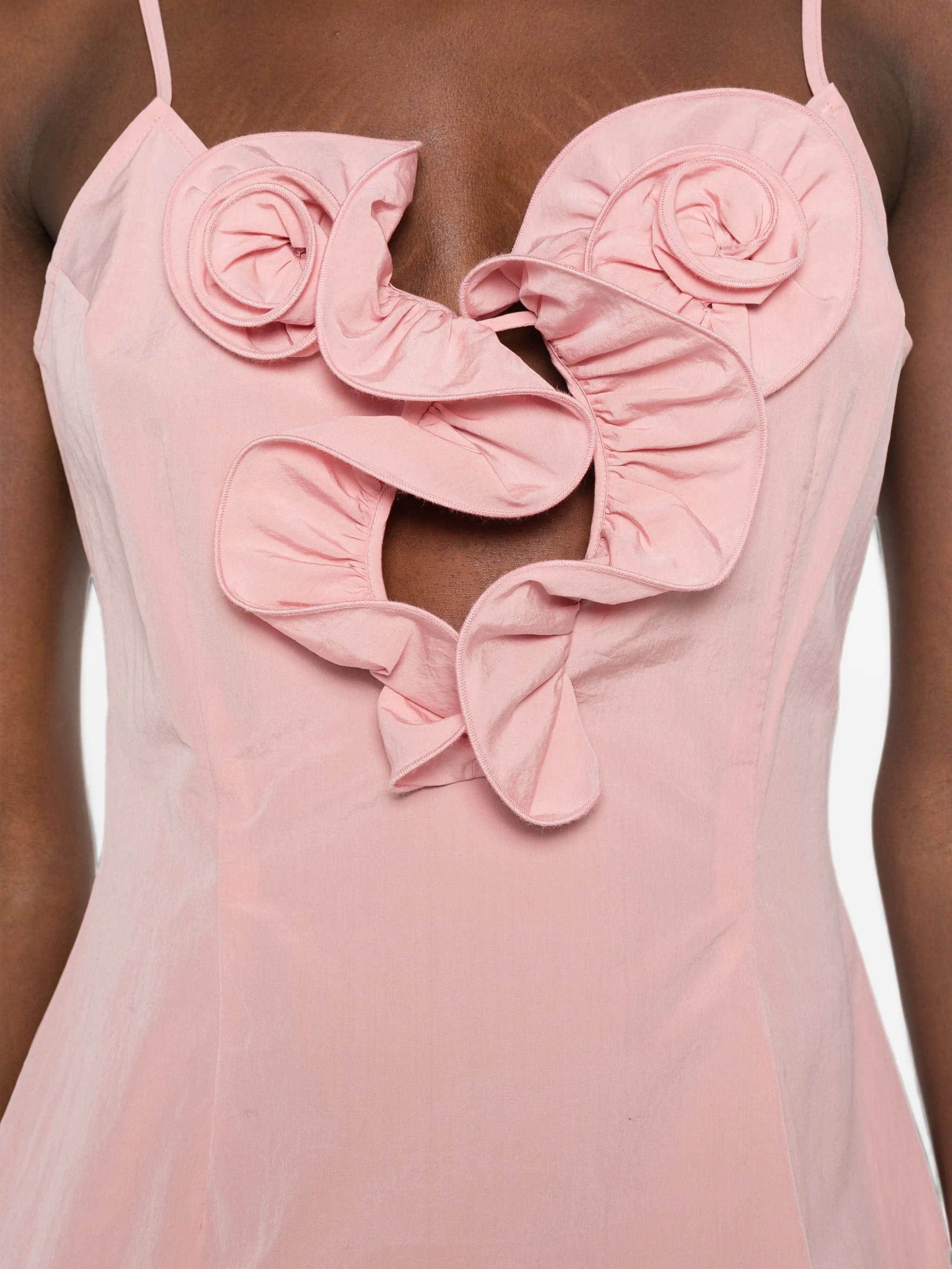 Magda Butrym ruffled floral - appliqué mini dress
