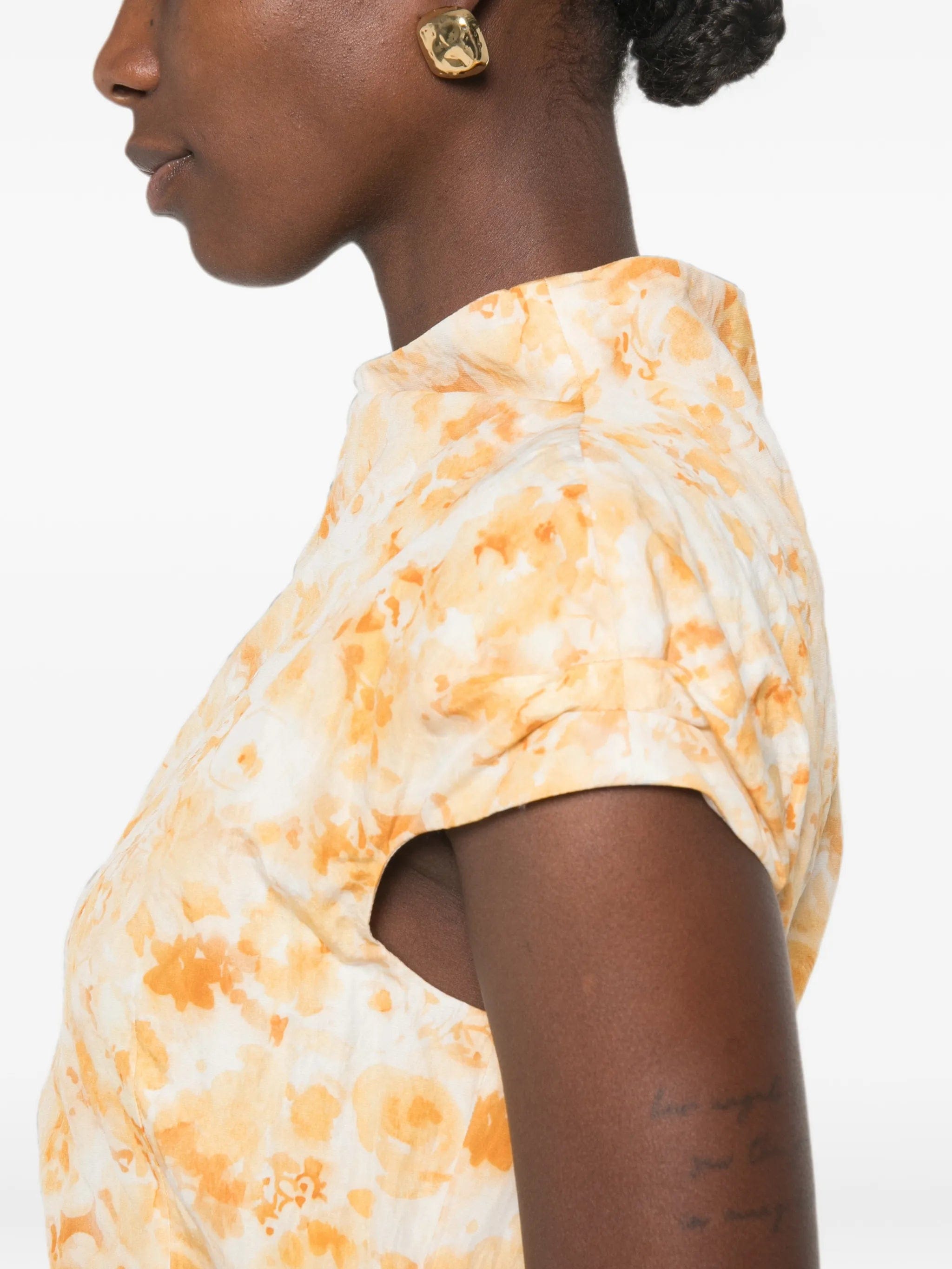 Magda Butrym floral - print ruched mini dress