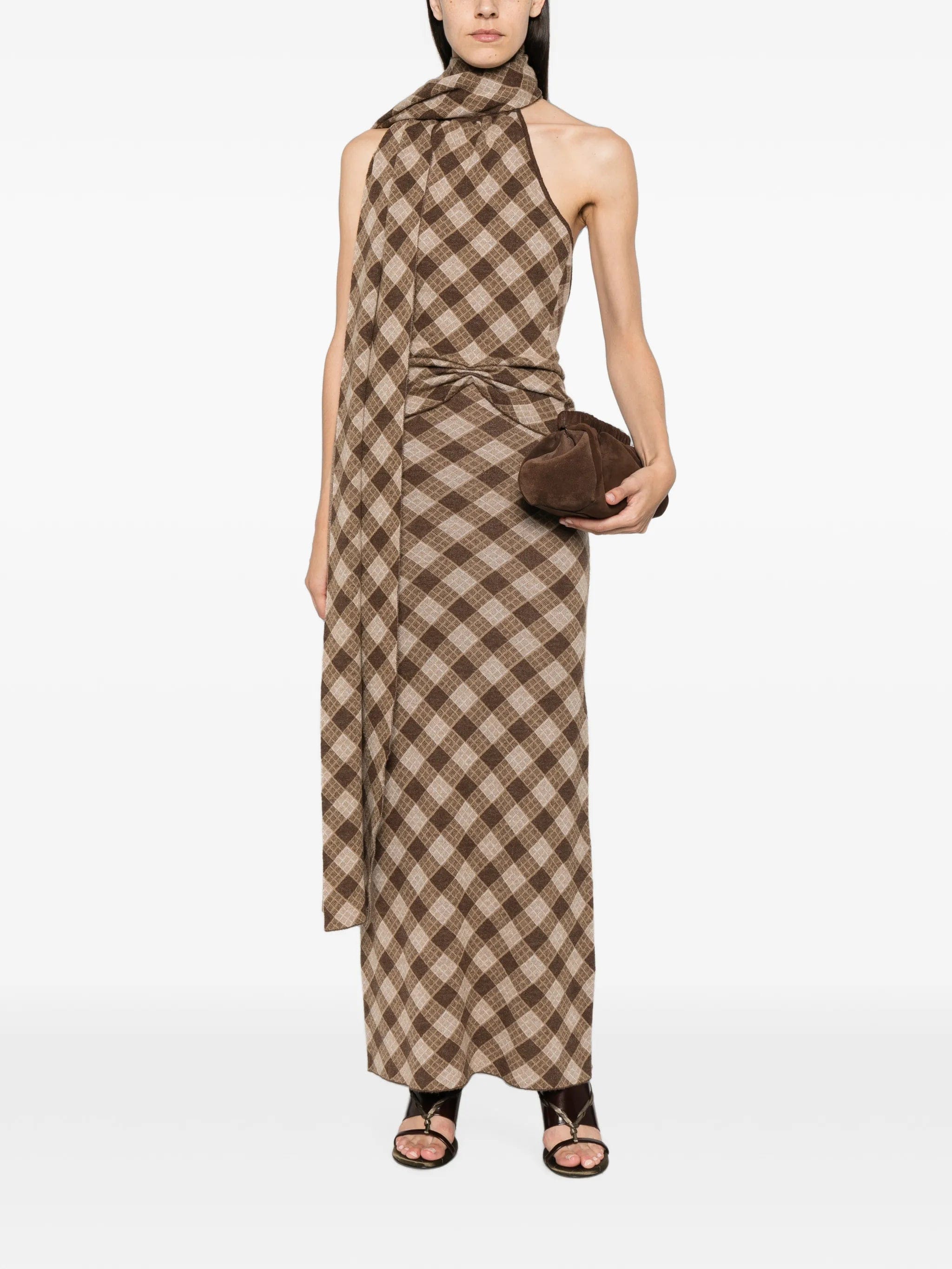 Aya Muse Kae checkered maxi skirt
