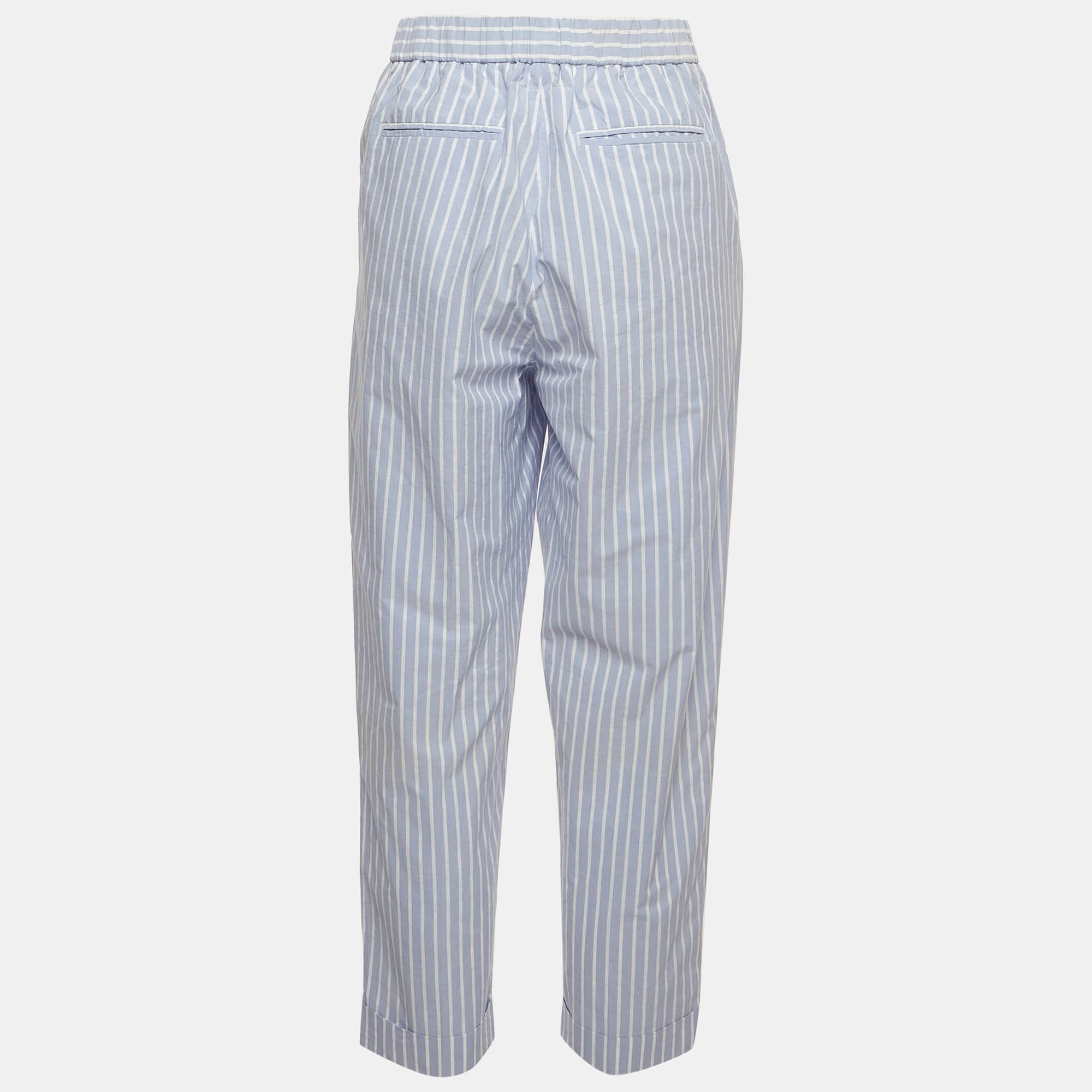 Maison Martin Margiela Blue/white Striped Cotton Trousers