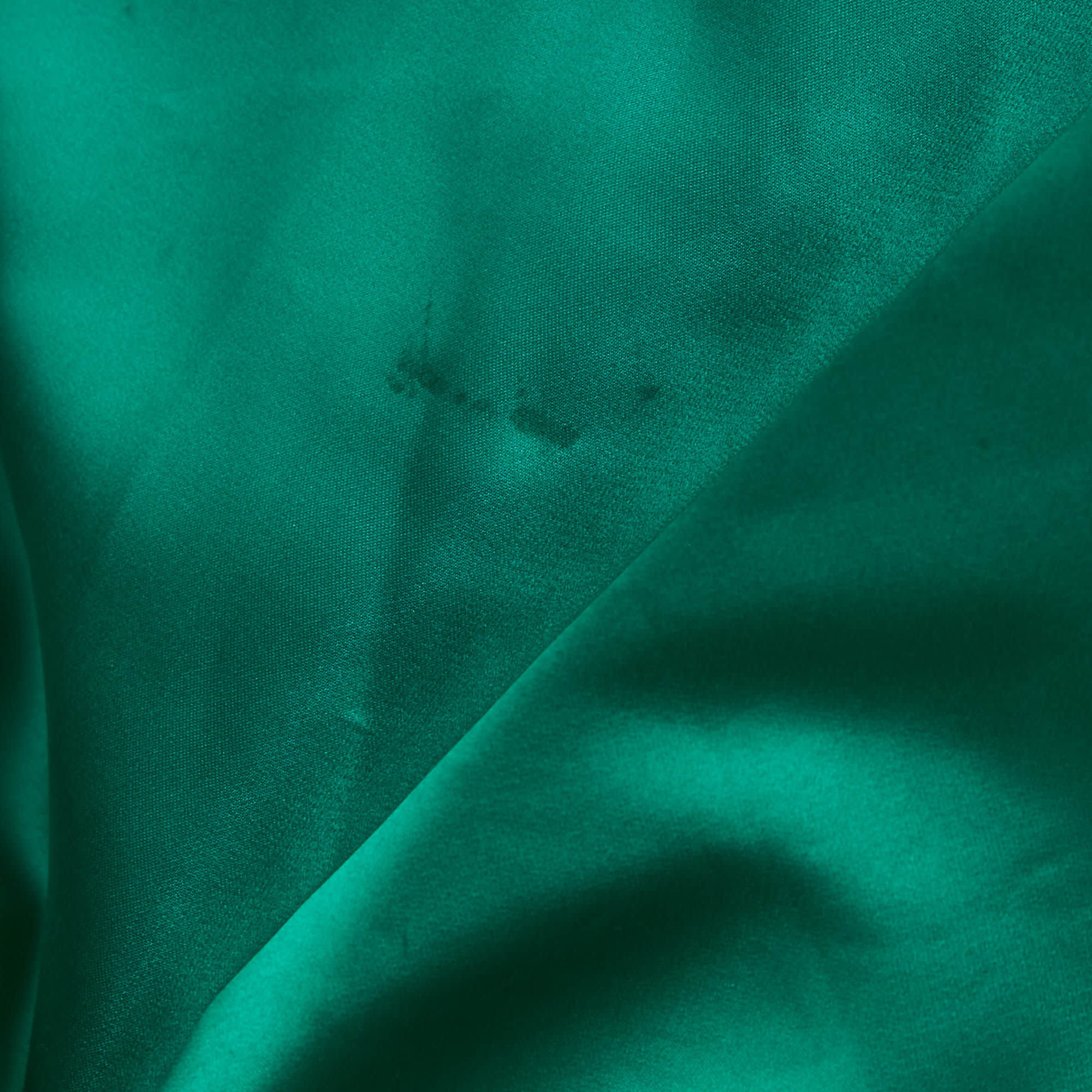 Roland Mouret Green Satin Asymmetric Gown