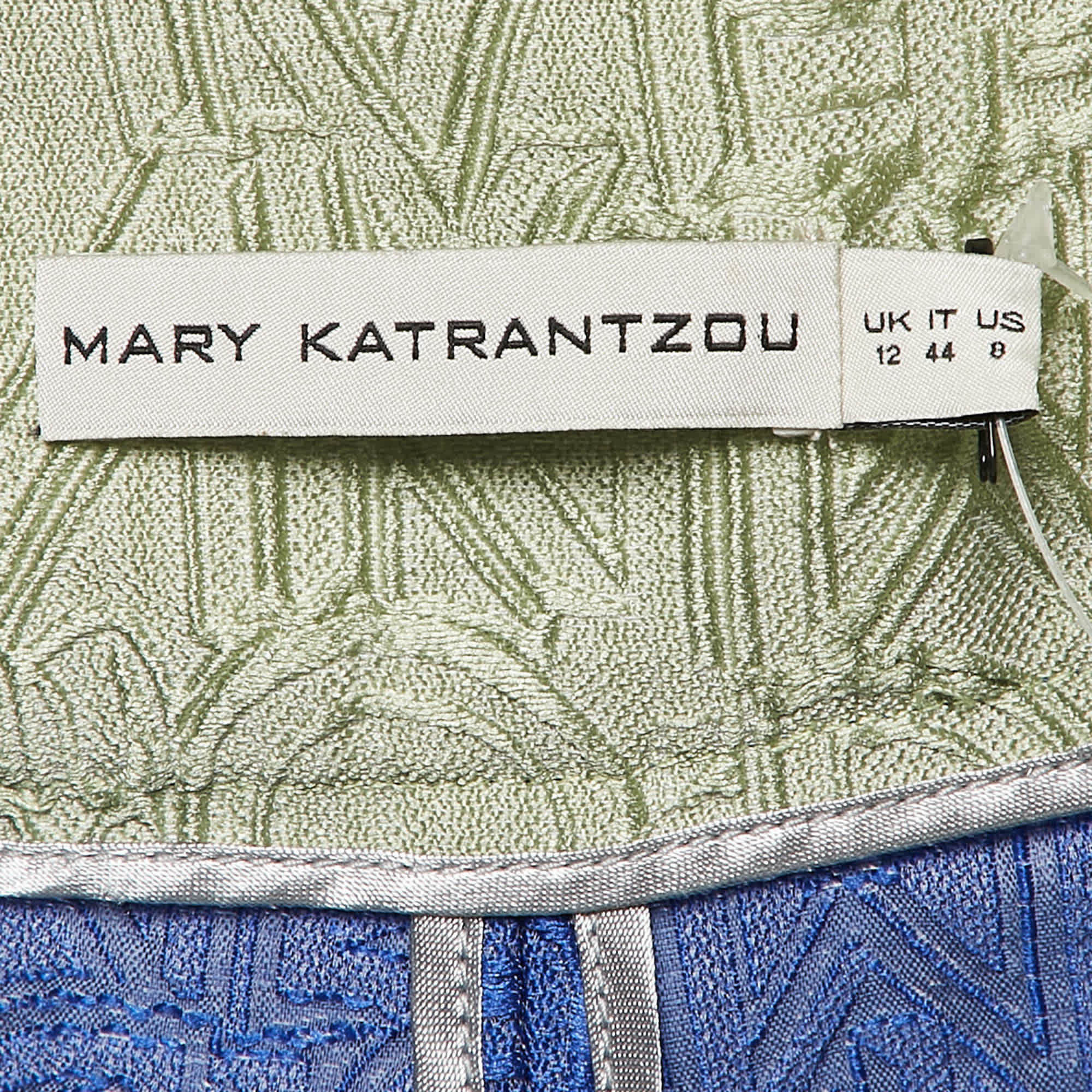 Mary Katrantzou Blue Alphabet Jacquard Safari Shorts