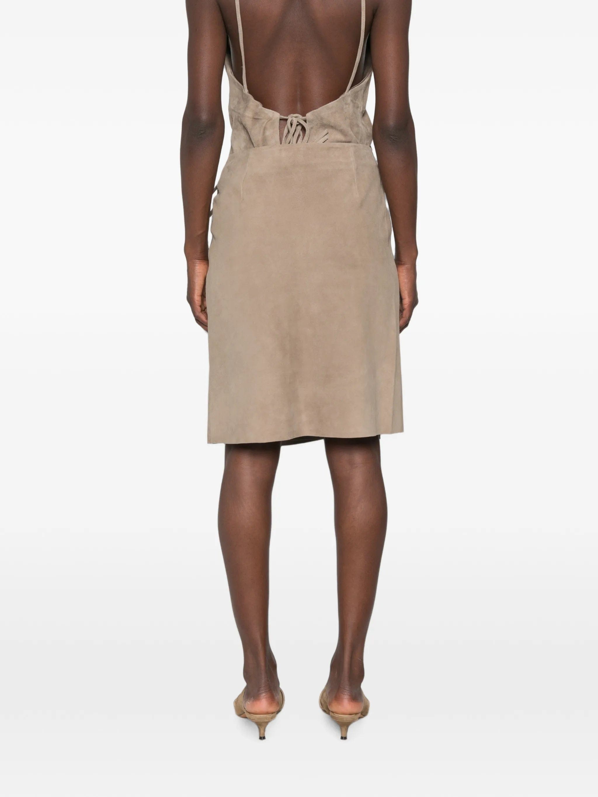 St. Agni suede wrap skirt