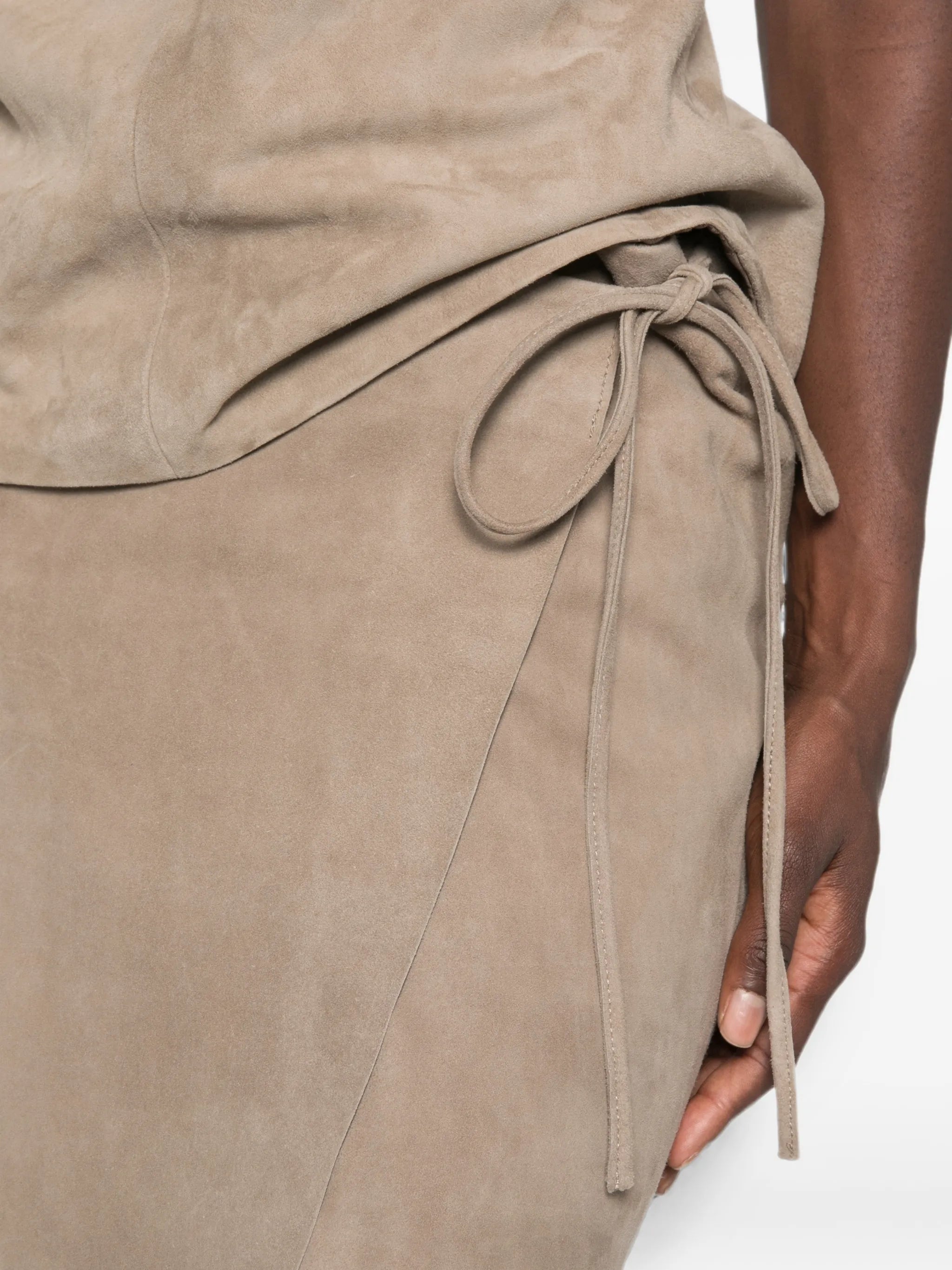 St. Agni suede wrap skirt