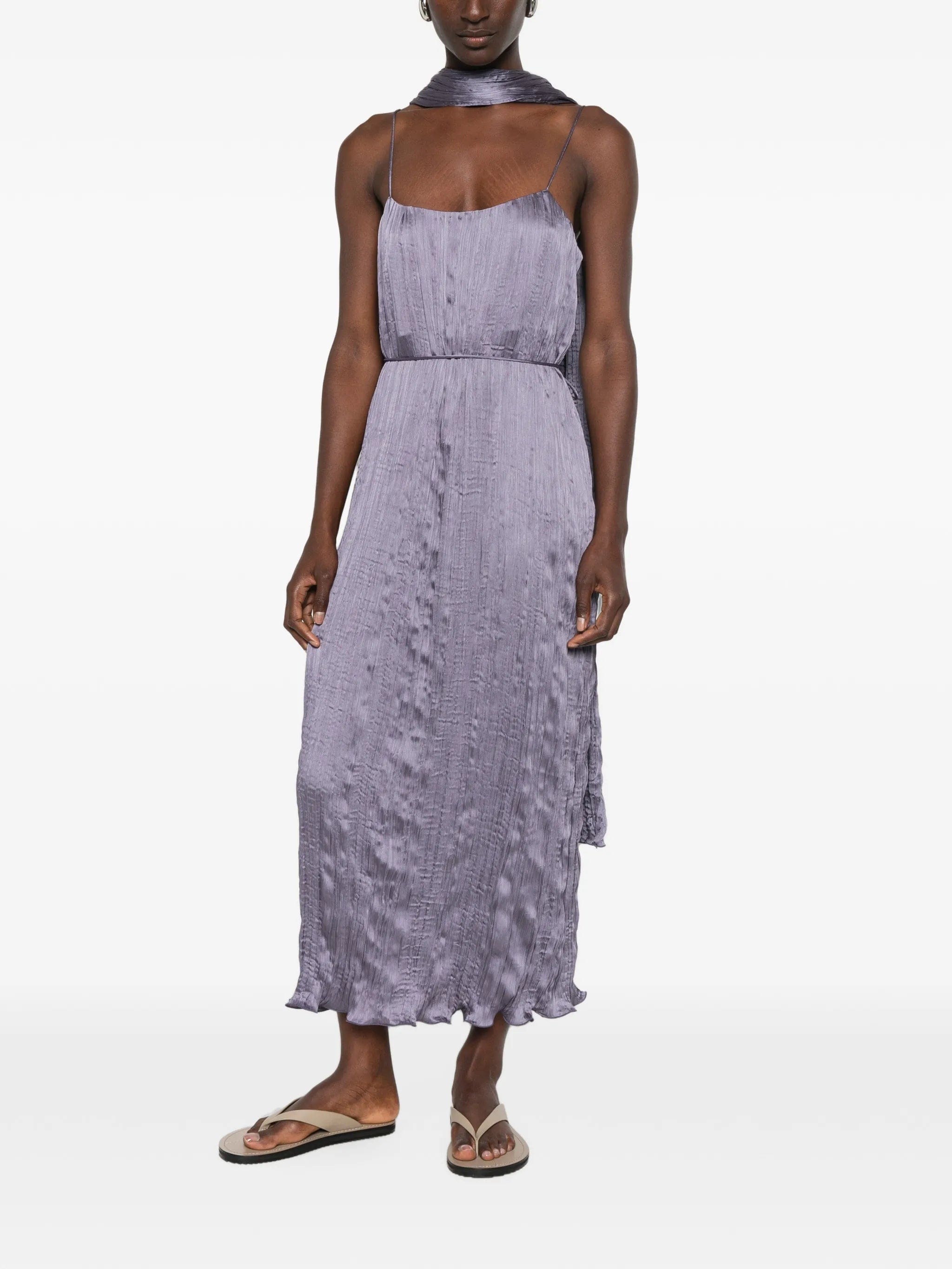 Posse Esme crinkled slip midi dress