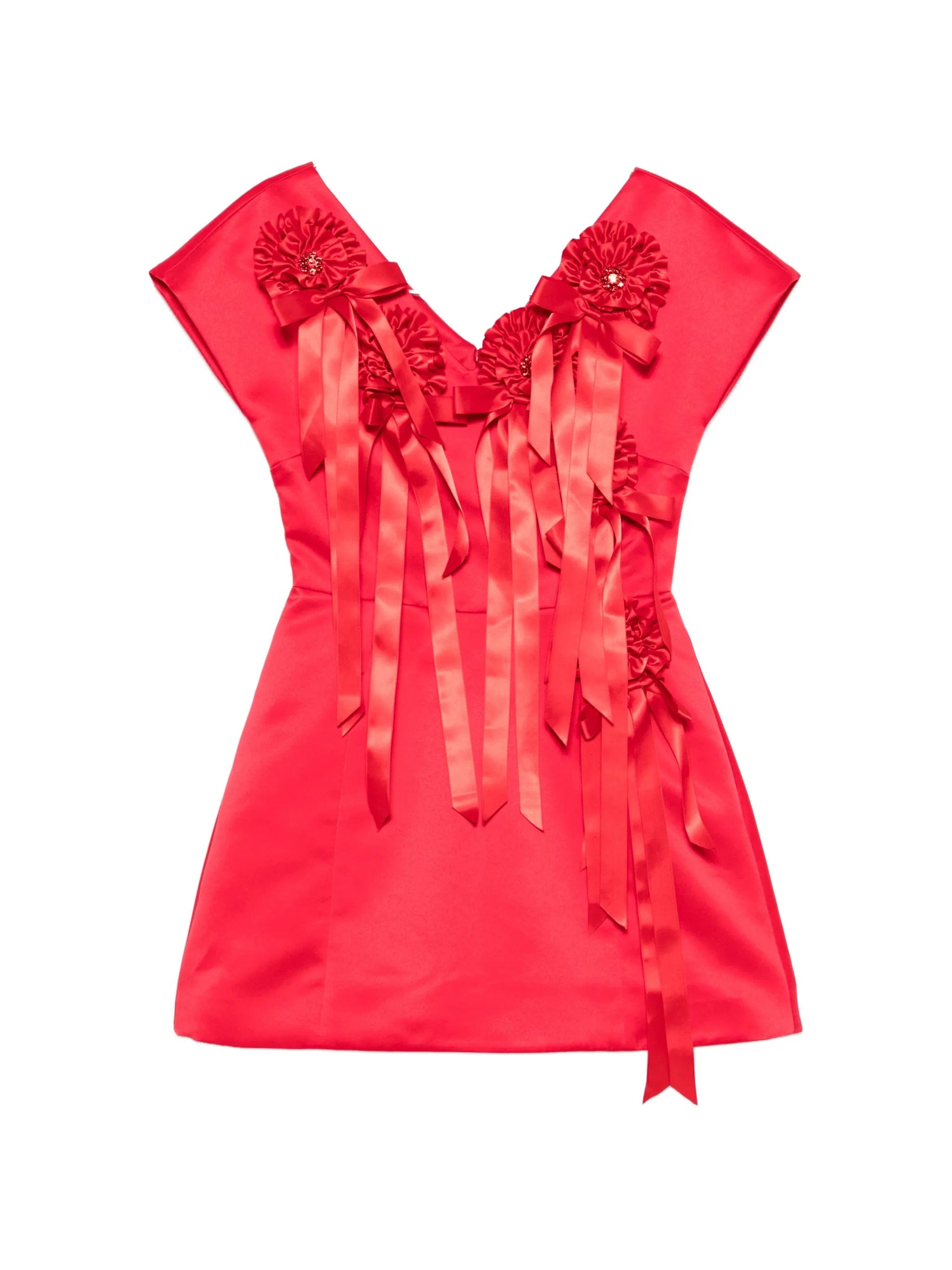 Simone Rocha rosette - detail ruffled mini dress