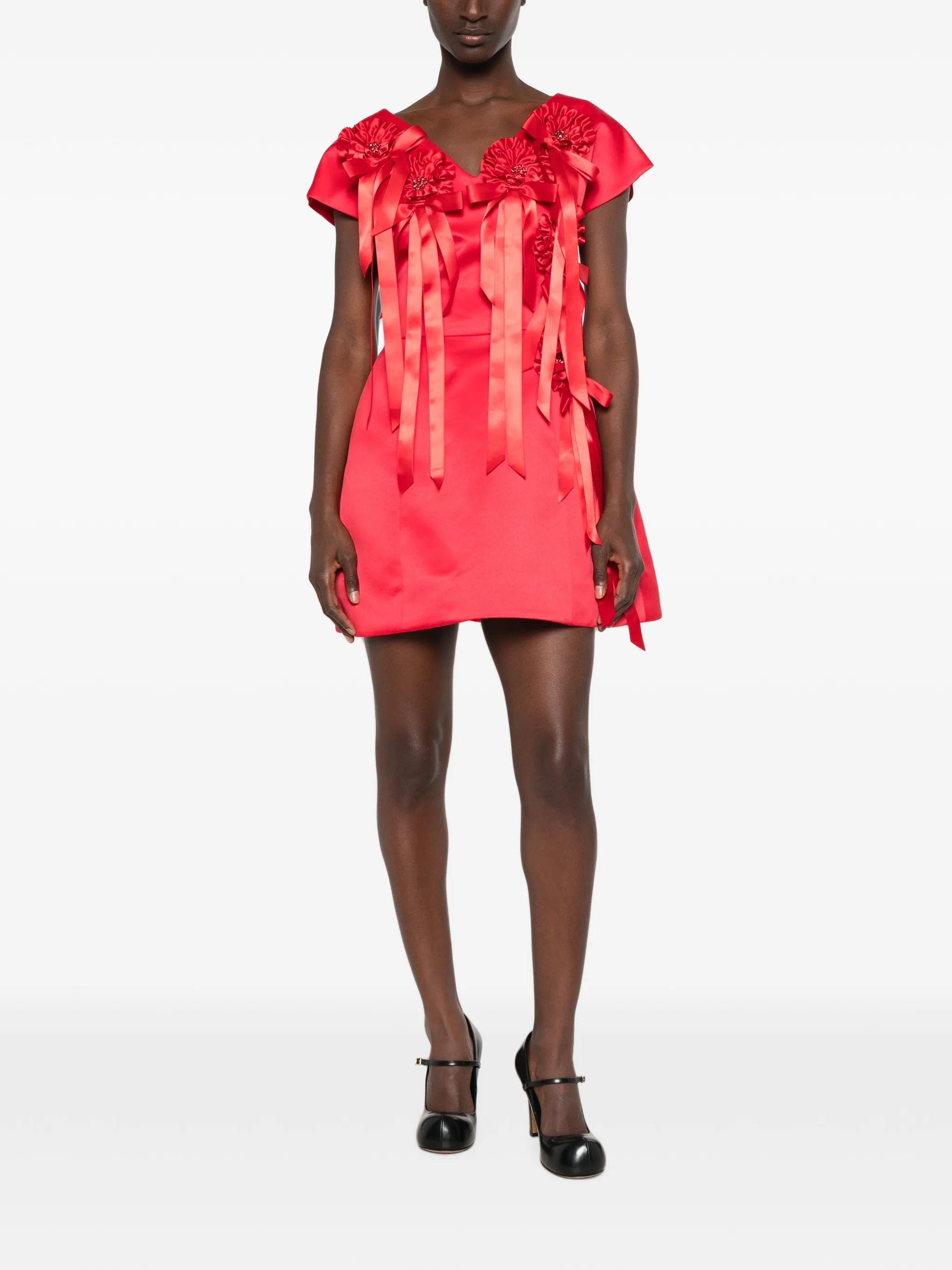 Simone Rocha rosette - detail ruffled mini dress