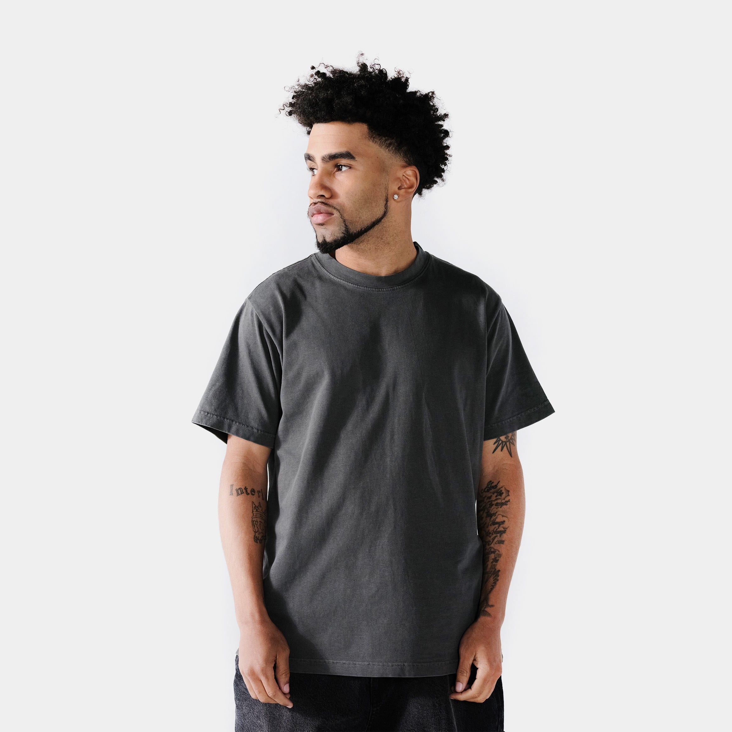 Maison Article Solid Vintage Mens Short Sleeve Shirt (Black)
