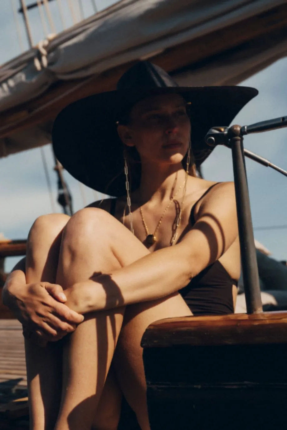 VAN PALMA Livy Straw Hat in Black