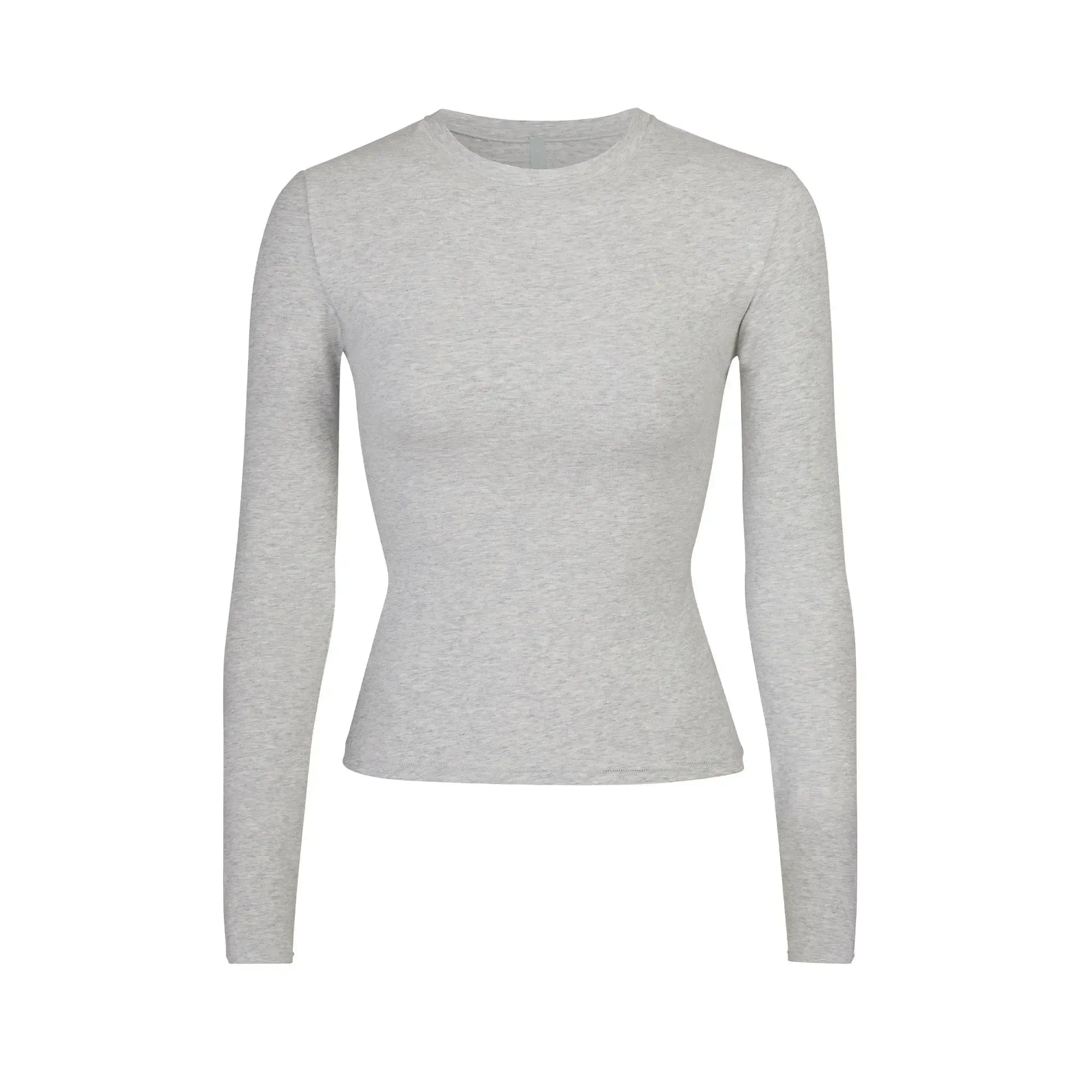 COTTON JERSEY Skims Cotton Jersey Long Sleeve T - Shirt Light Heather Grey