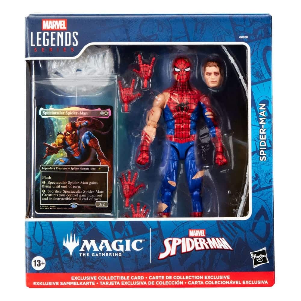 Hasbro Marvel Legends Magic: The Gathering Action Figure Battle - Damaged Spider - Man (plus Exclusive Foil Card) 15 cm