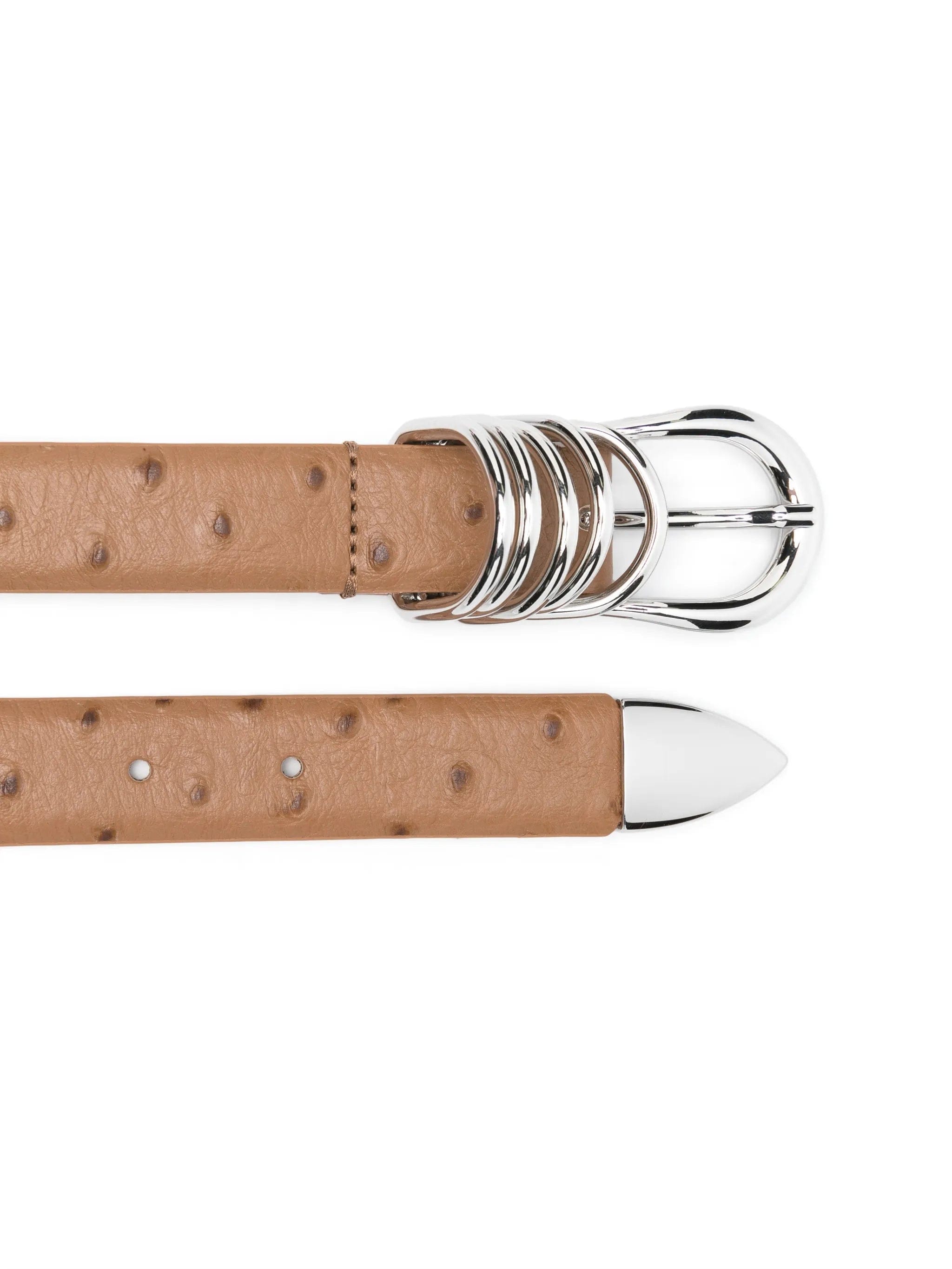 Déhanche hollyhock ostrich - embossed belt