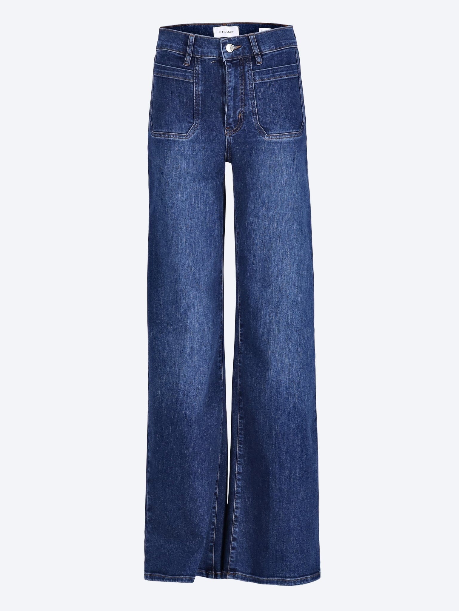 FRAME Le slim palazzo long modernist denim fashion pants