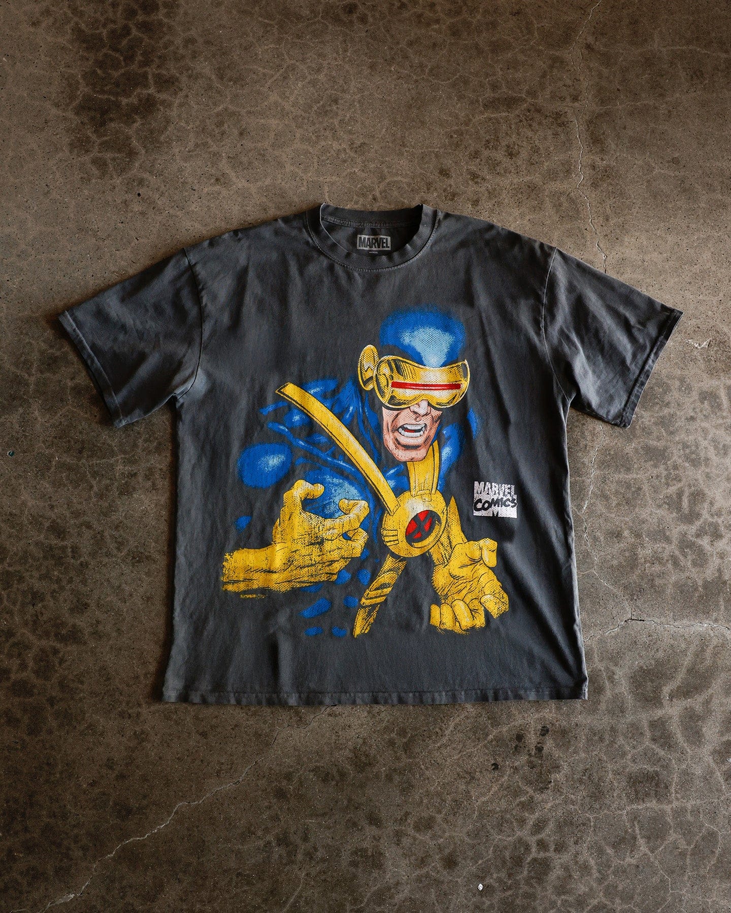 73studio Marvel X - Men Cyclops Vintage T - Shirt Charcoal