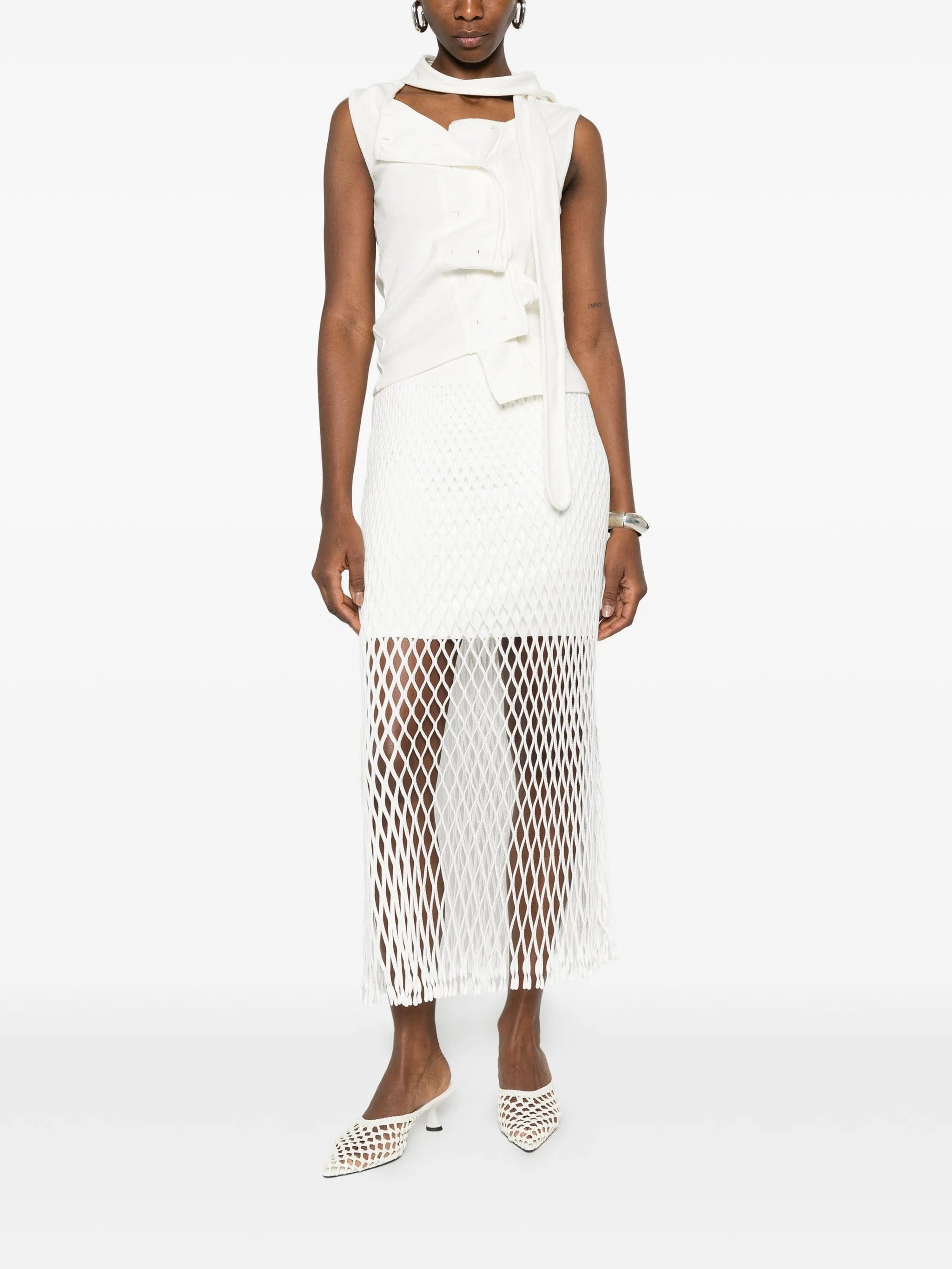 Simkhai white midi skirt