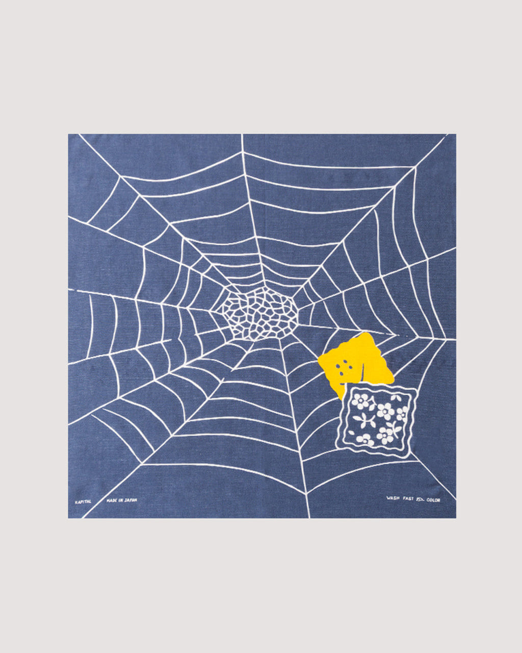 Kapital Fastcolor Selvedge Bandanna (SPIDER PECKISH RAINBOWY) - Navy