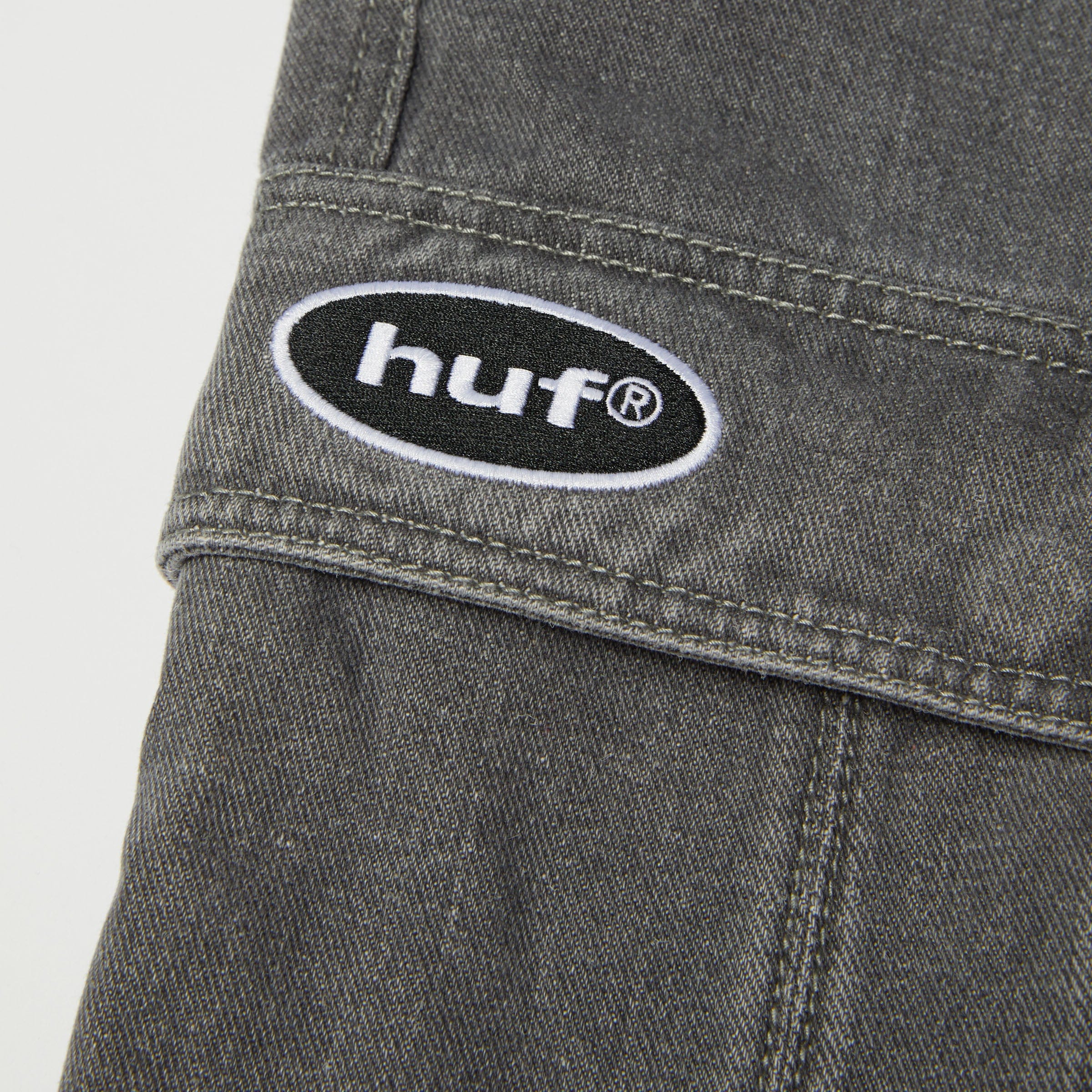 HUF Oval Denim Cargo Short Frost Gray