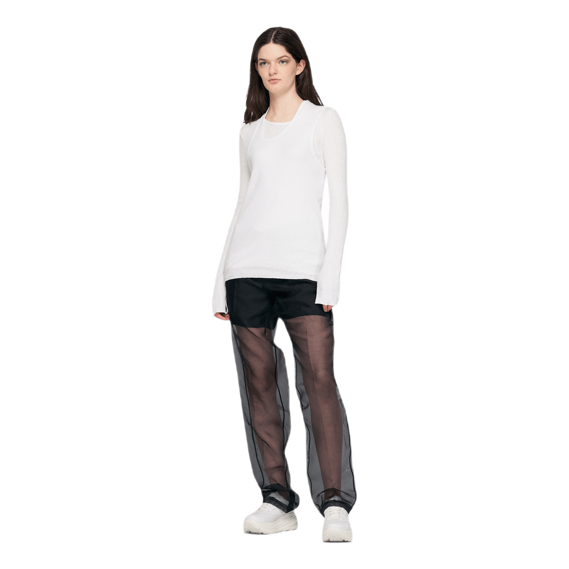 Helmut Lang Long Sleeve T-Shirt Pz Map White