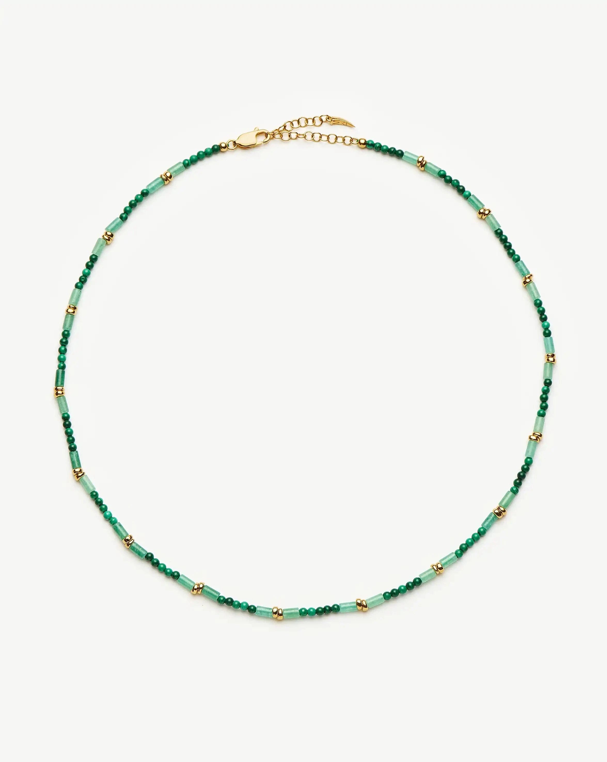 Missoma Beaded Gemstone Choker | 18ct Gold Plated/Mojito Green