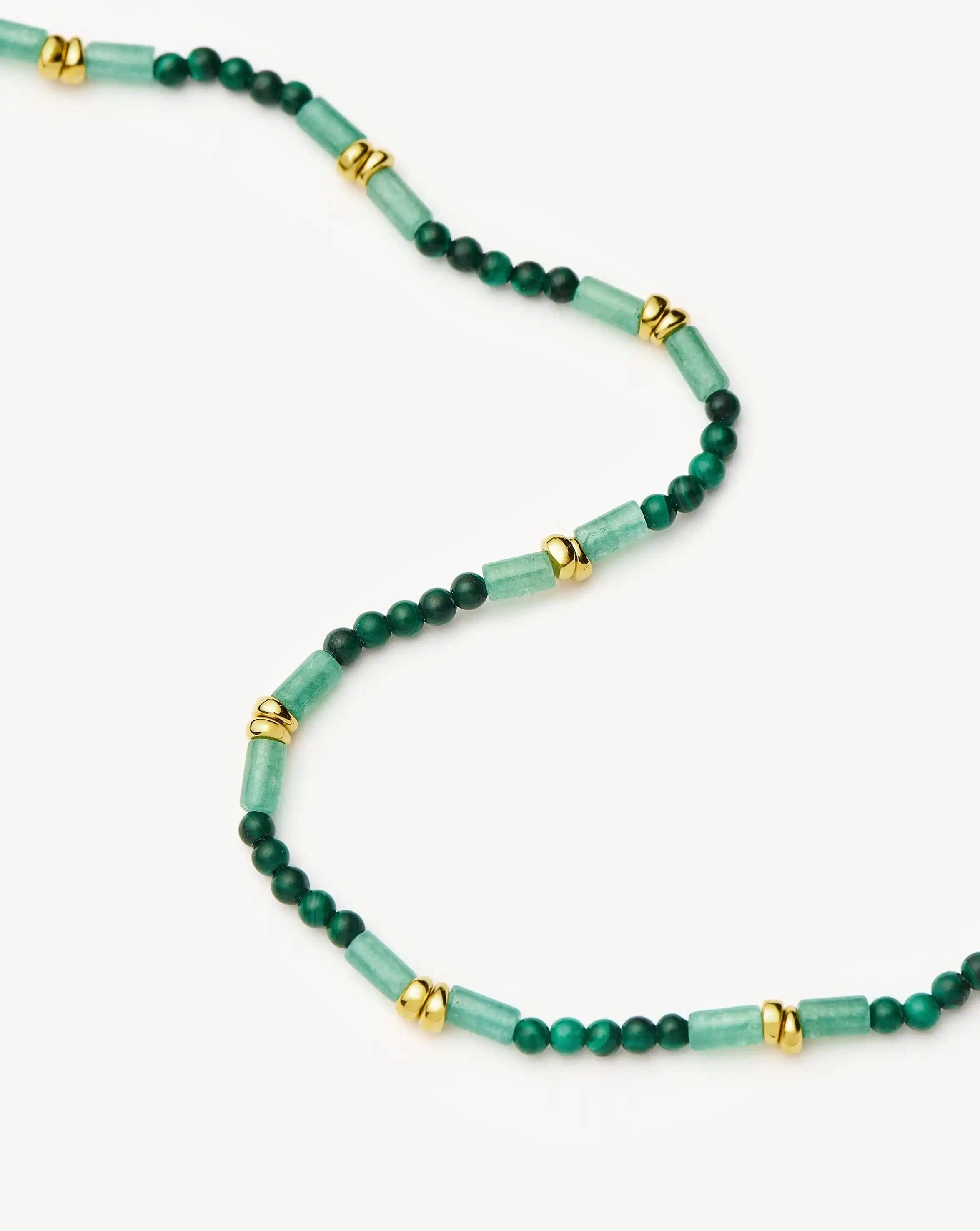 Missoma Beaded Gemstone Choker | 18ct Gold Plated/Mojito Green
