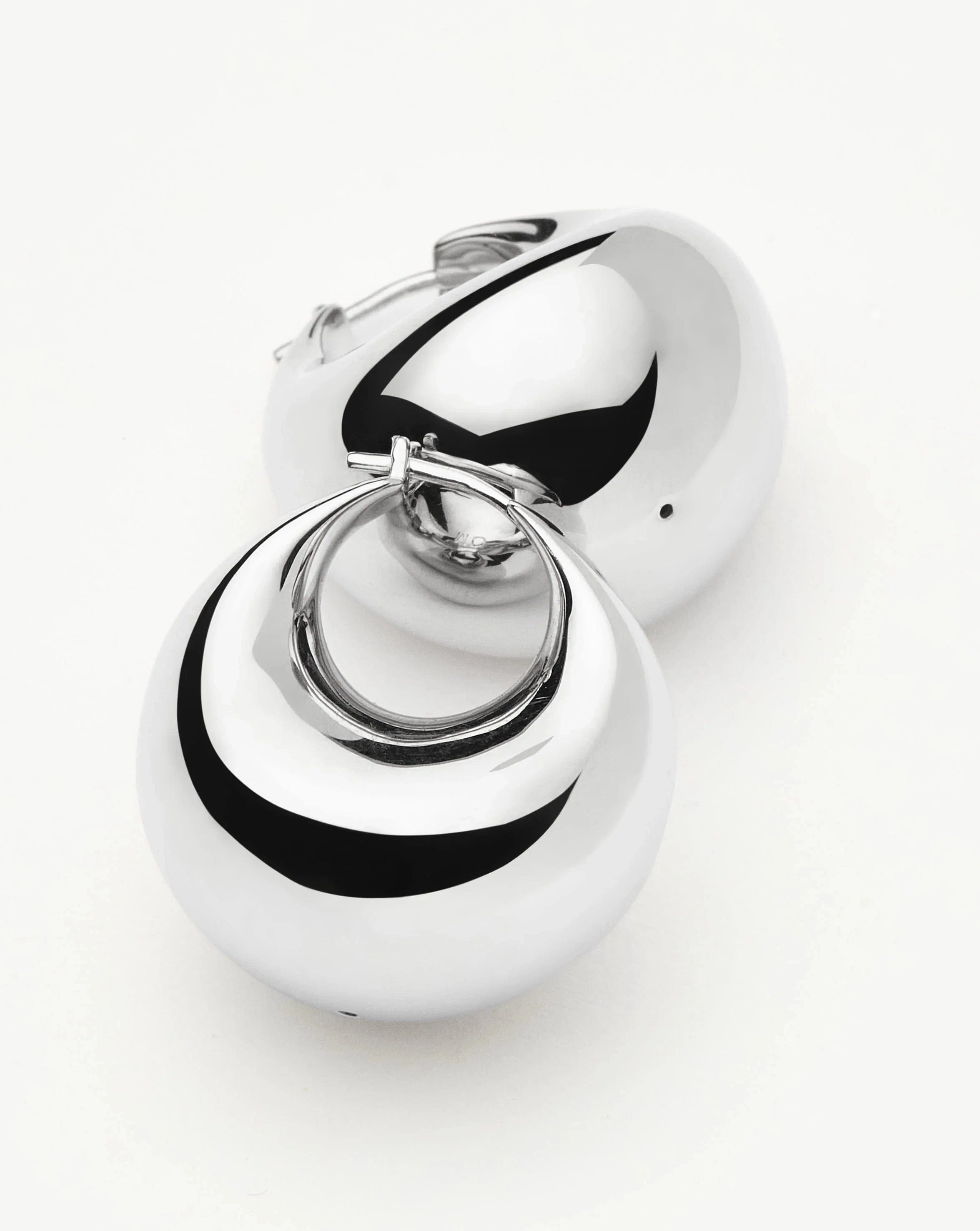 Missoma Sculptural Chubby Dome Medium Hoop Earrings | Silver Plated