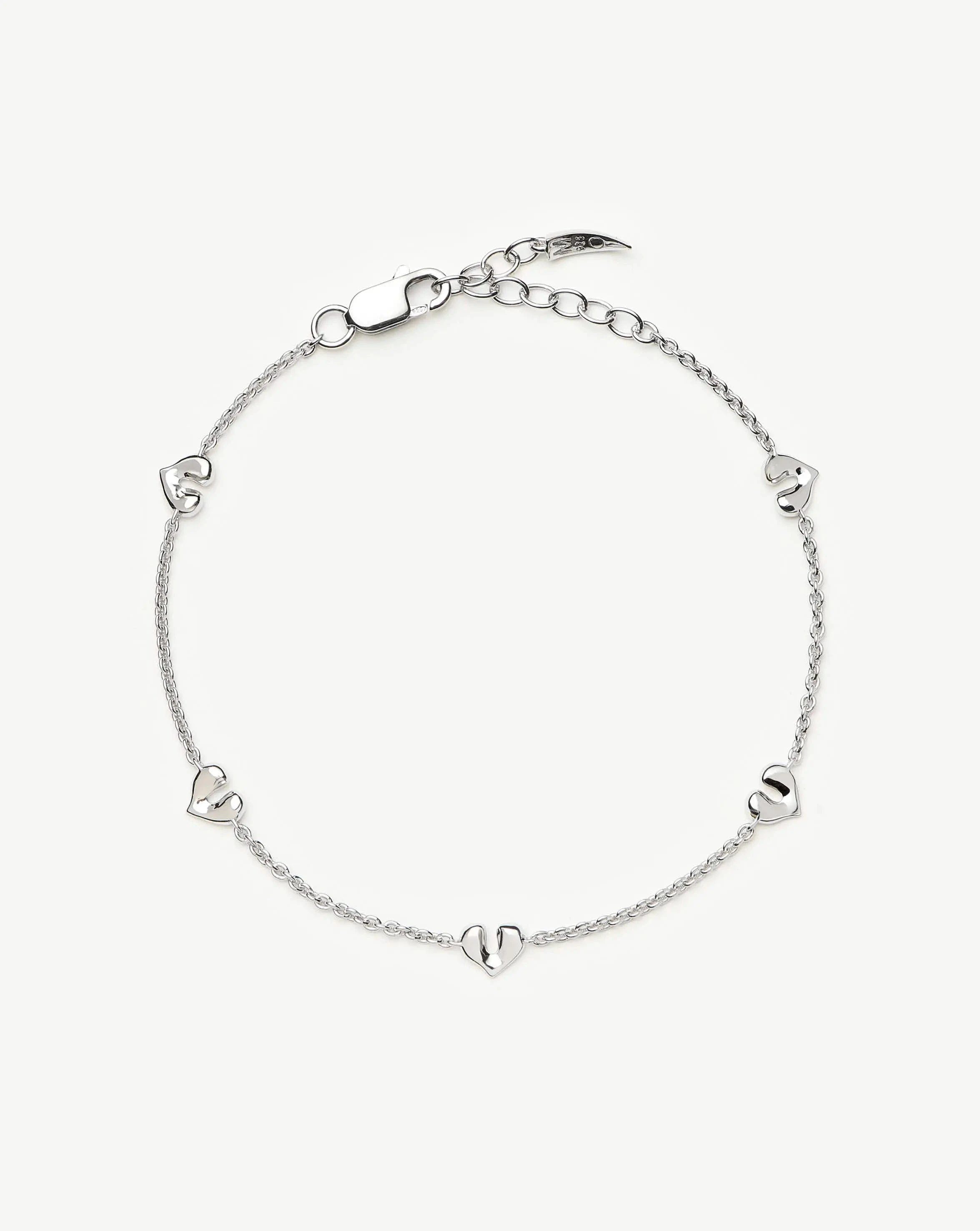 Missoma Molten Heart Mini Charm Bracelet | Sterling Silver
