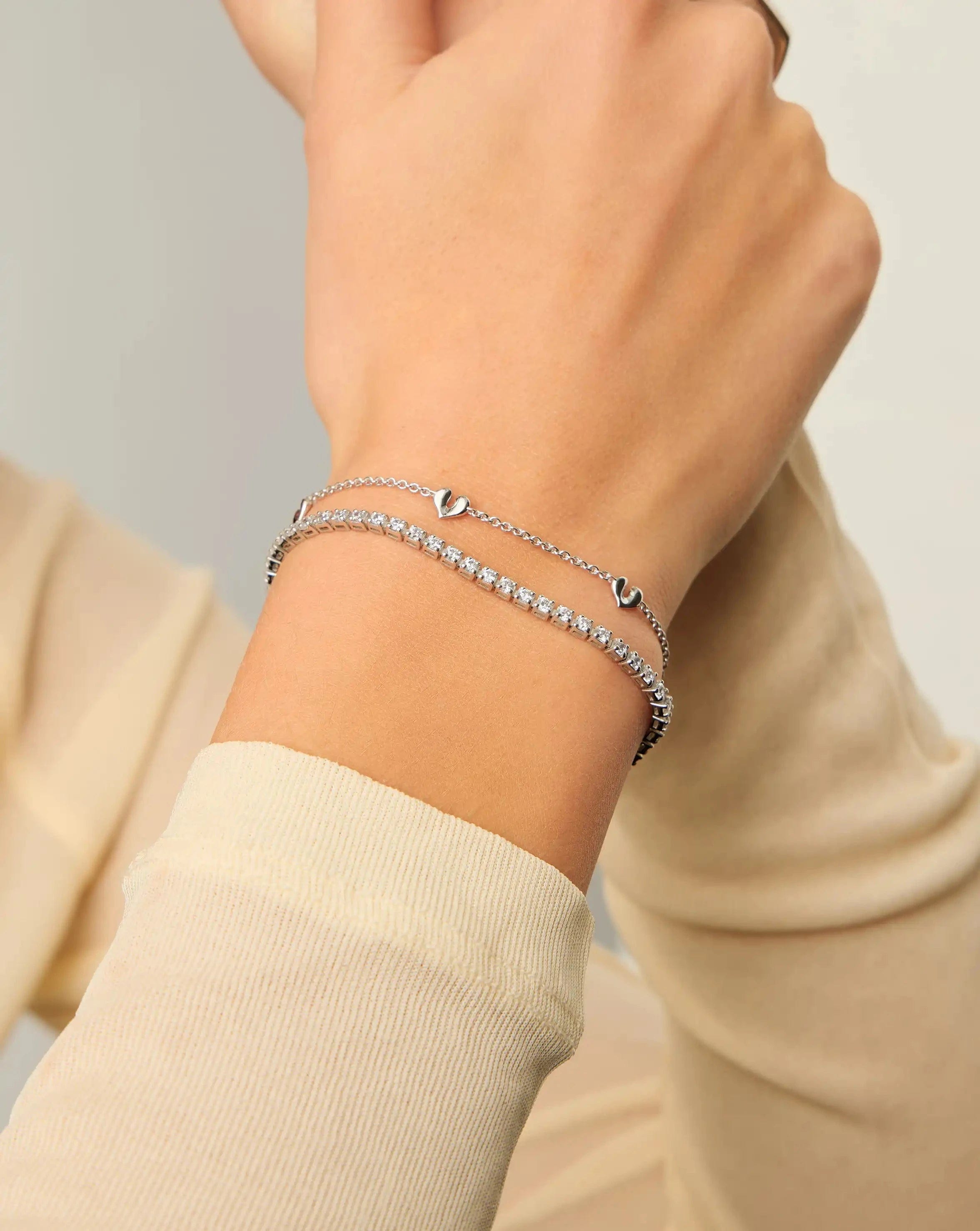 Missoma Molten Heart Mini Charm Bracelet | Sterling Silver