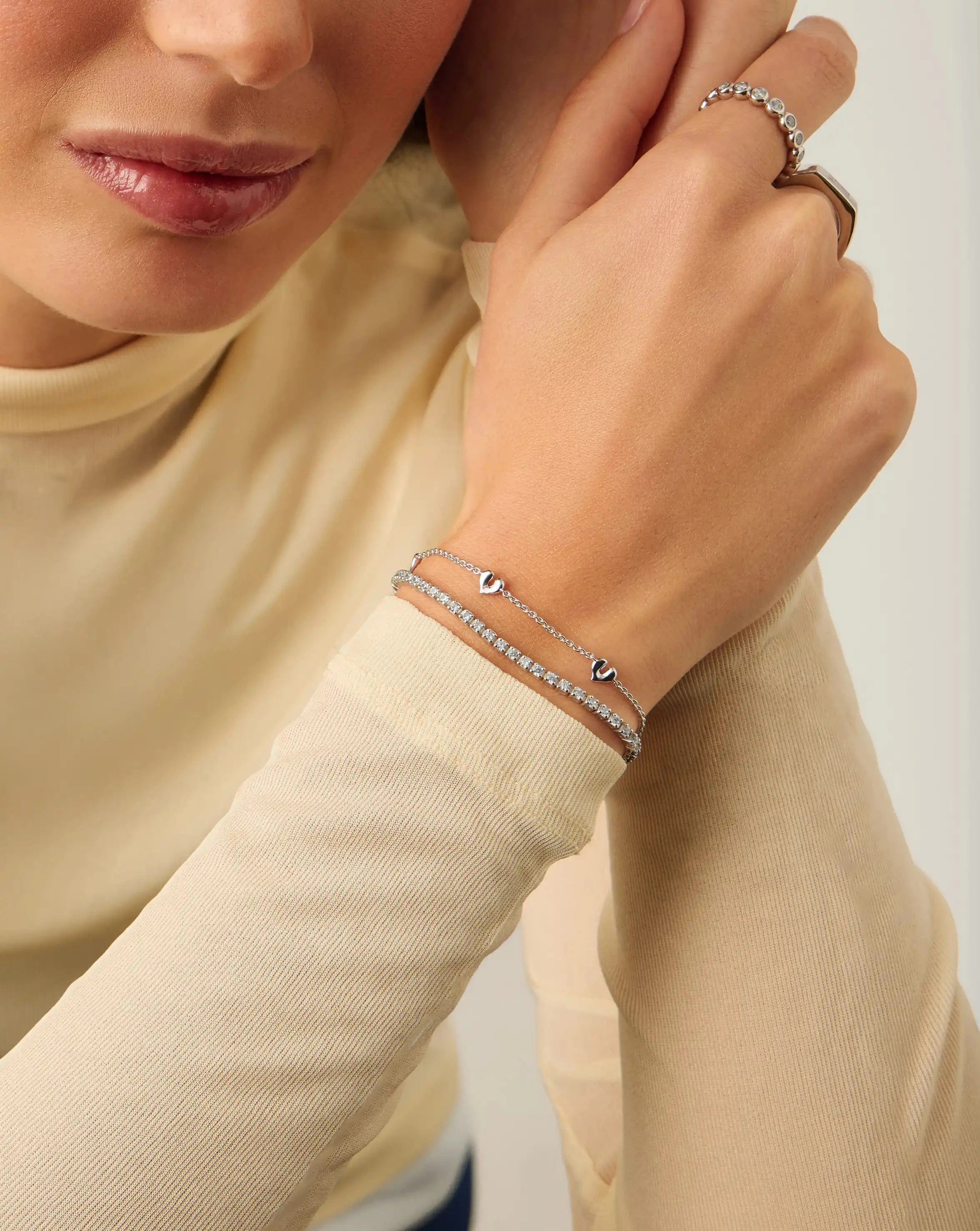 Missoma Molten Heart Mini Charm Bracelet | Sterling Silver