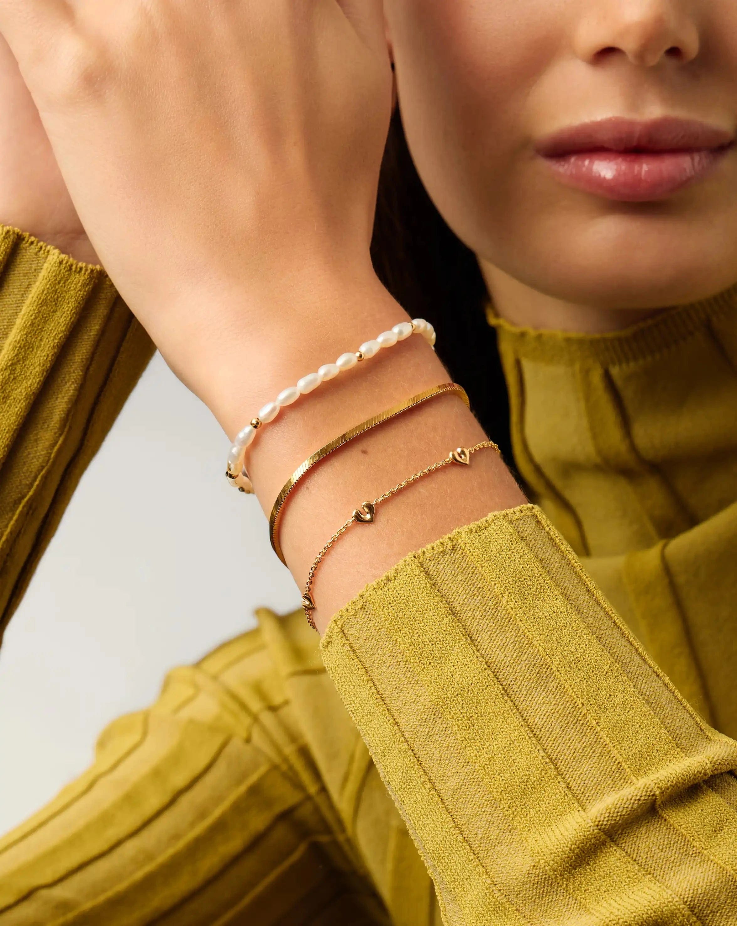 Missoma Molten Heart Mini Charm Bracelet | 18ct Gold Vermeil