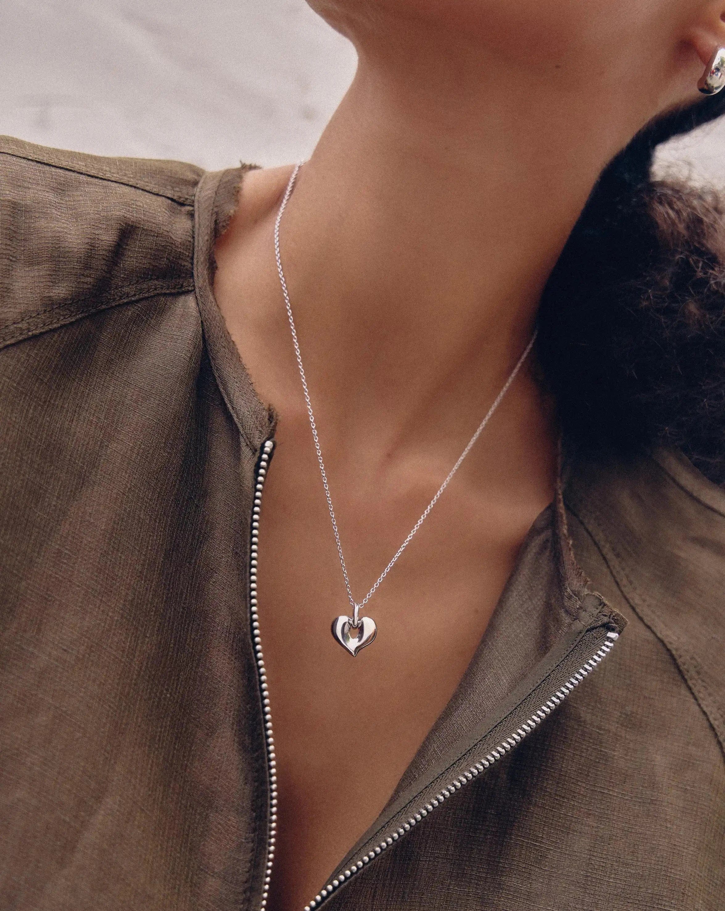 Missoma Molten Heart Pendant Necklace | Silver Plated
