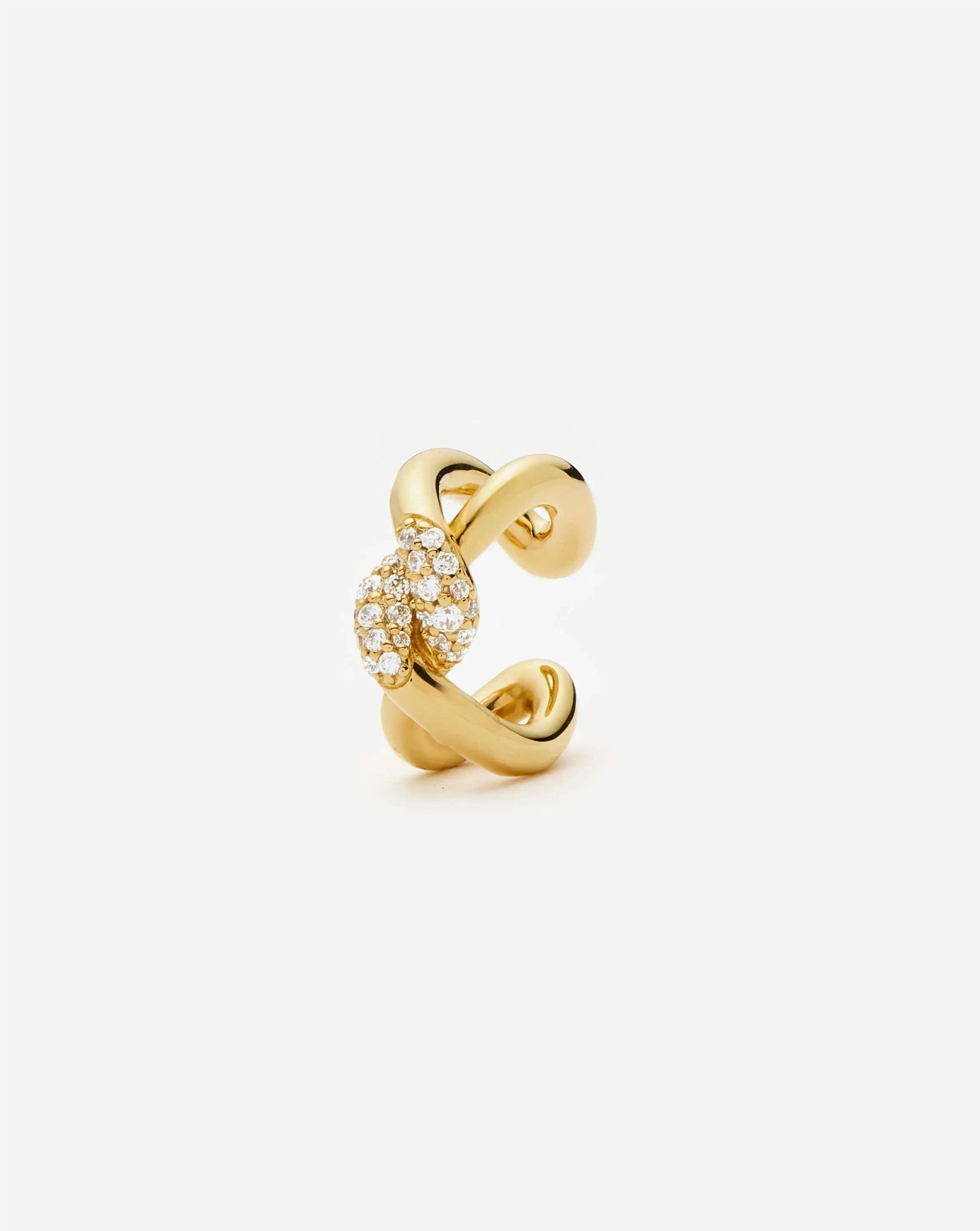 Missoma Molten Snow Ear Cuff | 18ct Gold Plated/Cubic Zirconia