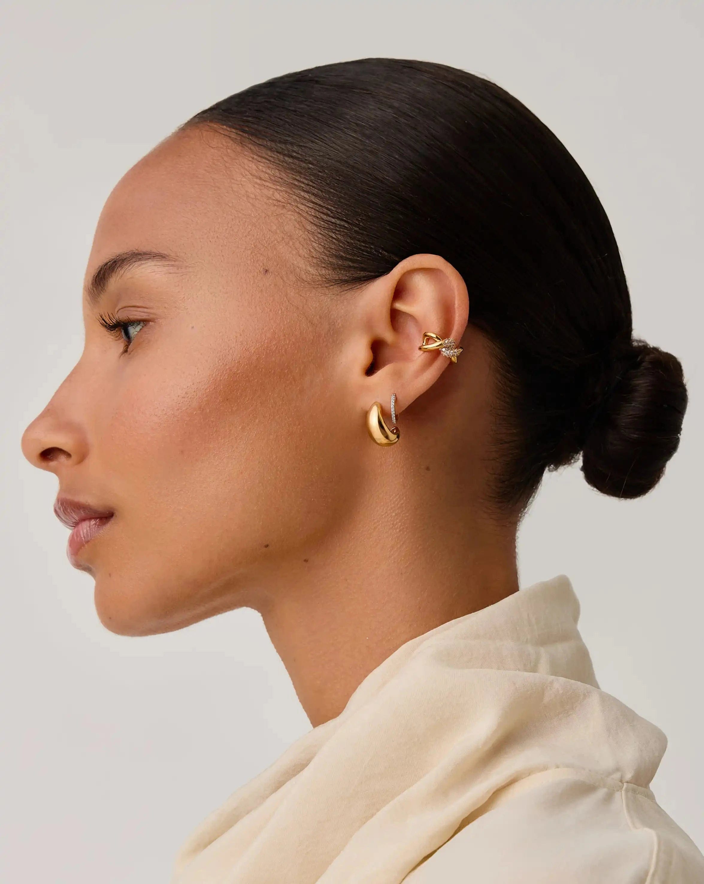 Missoma Molten Snow Ear Cuff | 18ct Gold Plated/Cubic Zirconia
