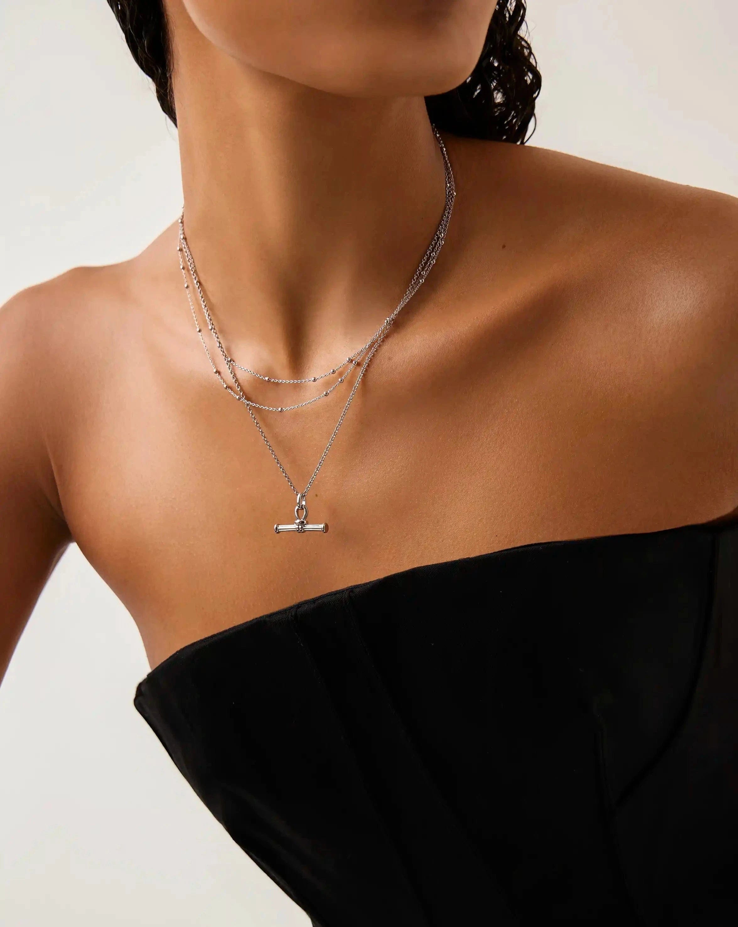 Missoma Ridge T - Bar Chain Necklace | Silver Plated