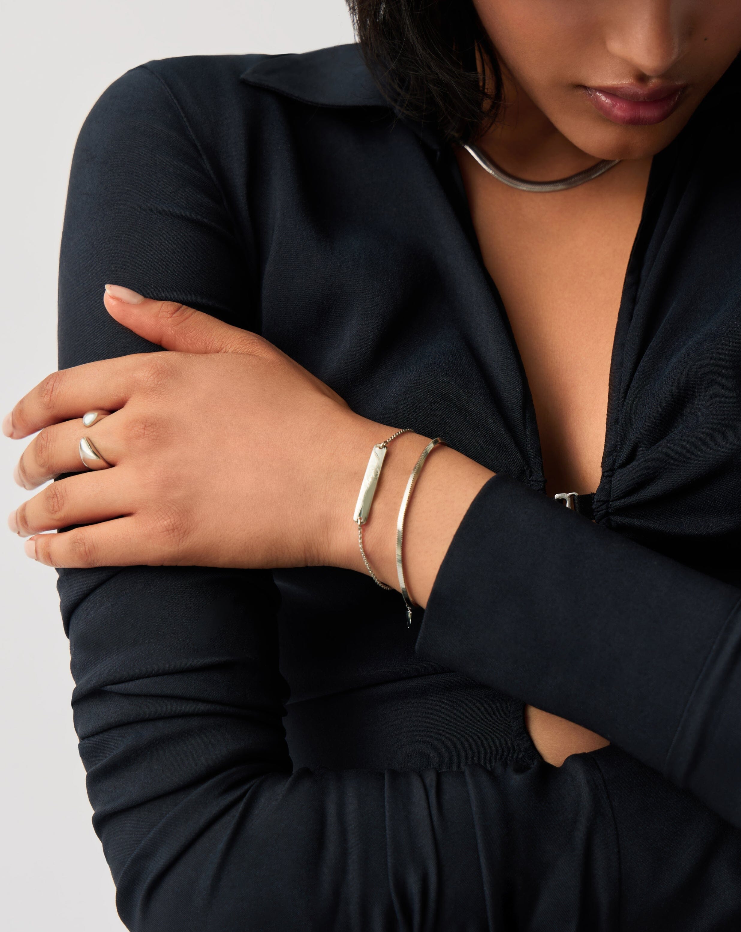 Missoma Engravable Bar Chain Bracelet | Silver Plated