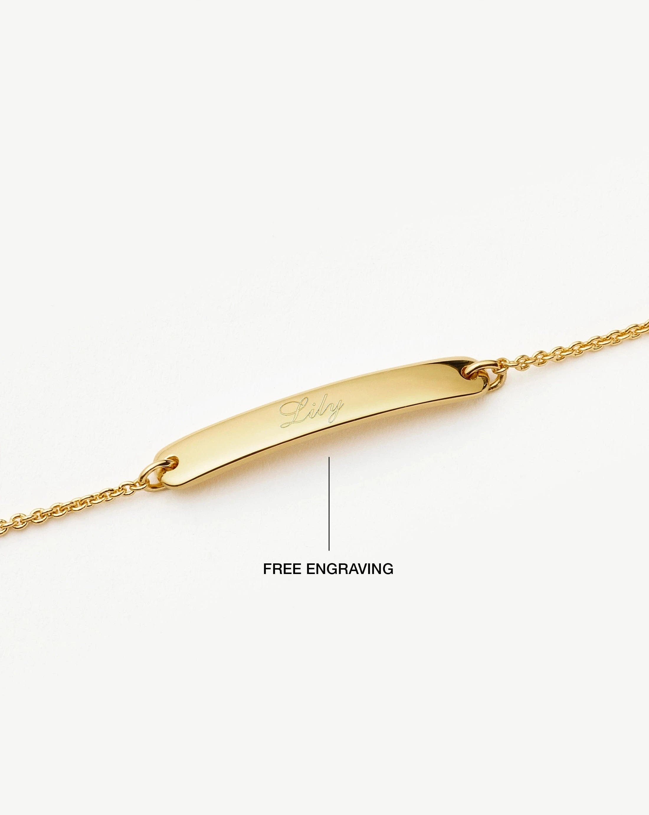 Missoma Engravable Bar Chain Bracelet | 18ct Gold Vermeil