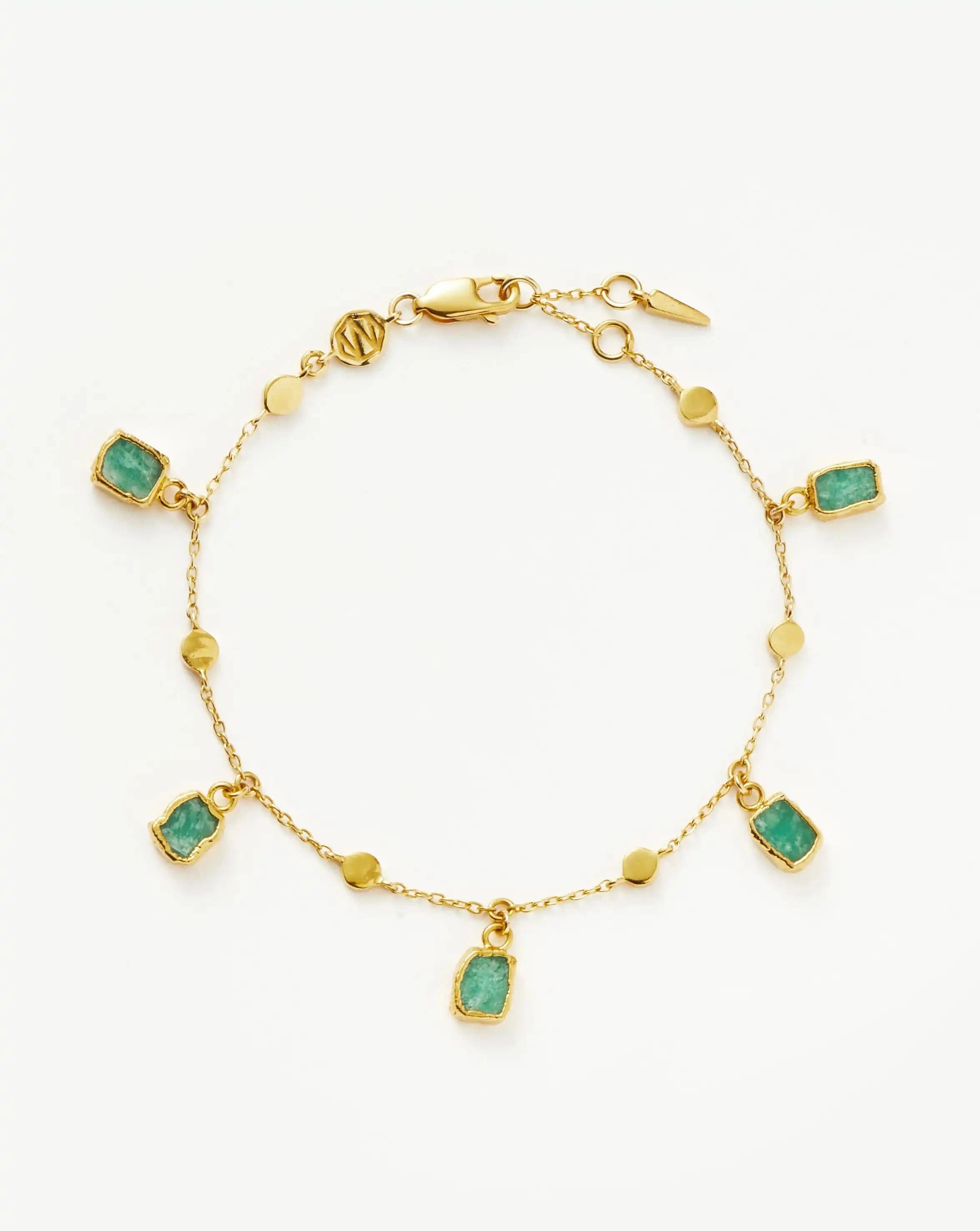 Missoma Lena Charm Bracelet | 18ct Gold Plated/Amazonite