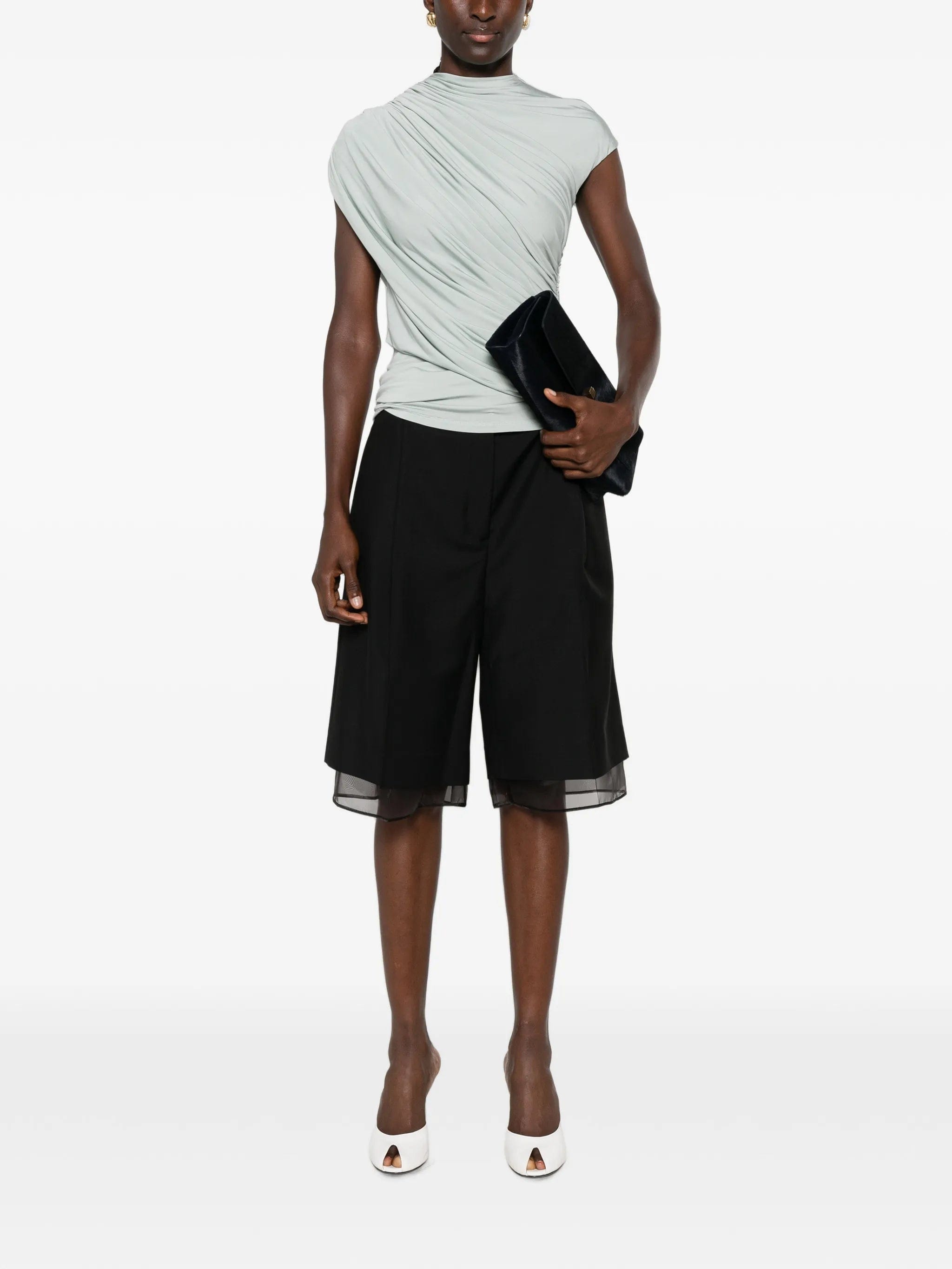 TOVE Khari draped jersey top