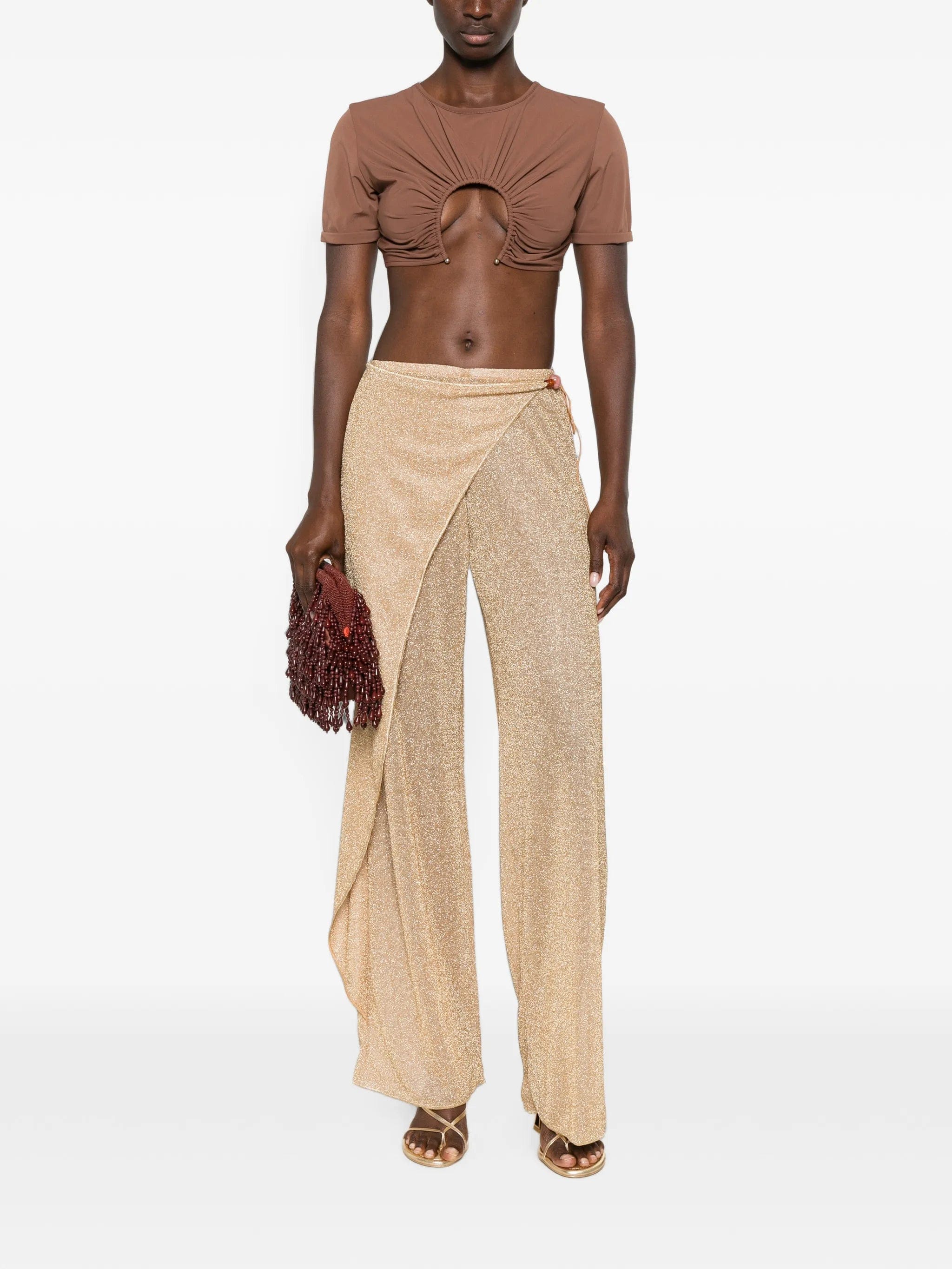 Oséree Lumiére Beads pareo trousers