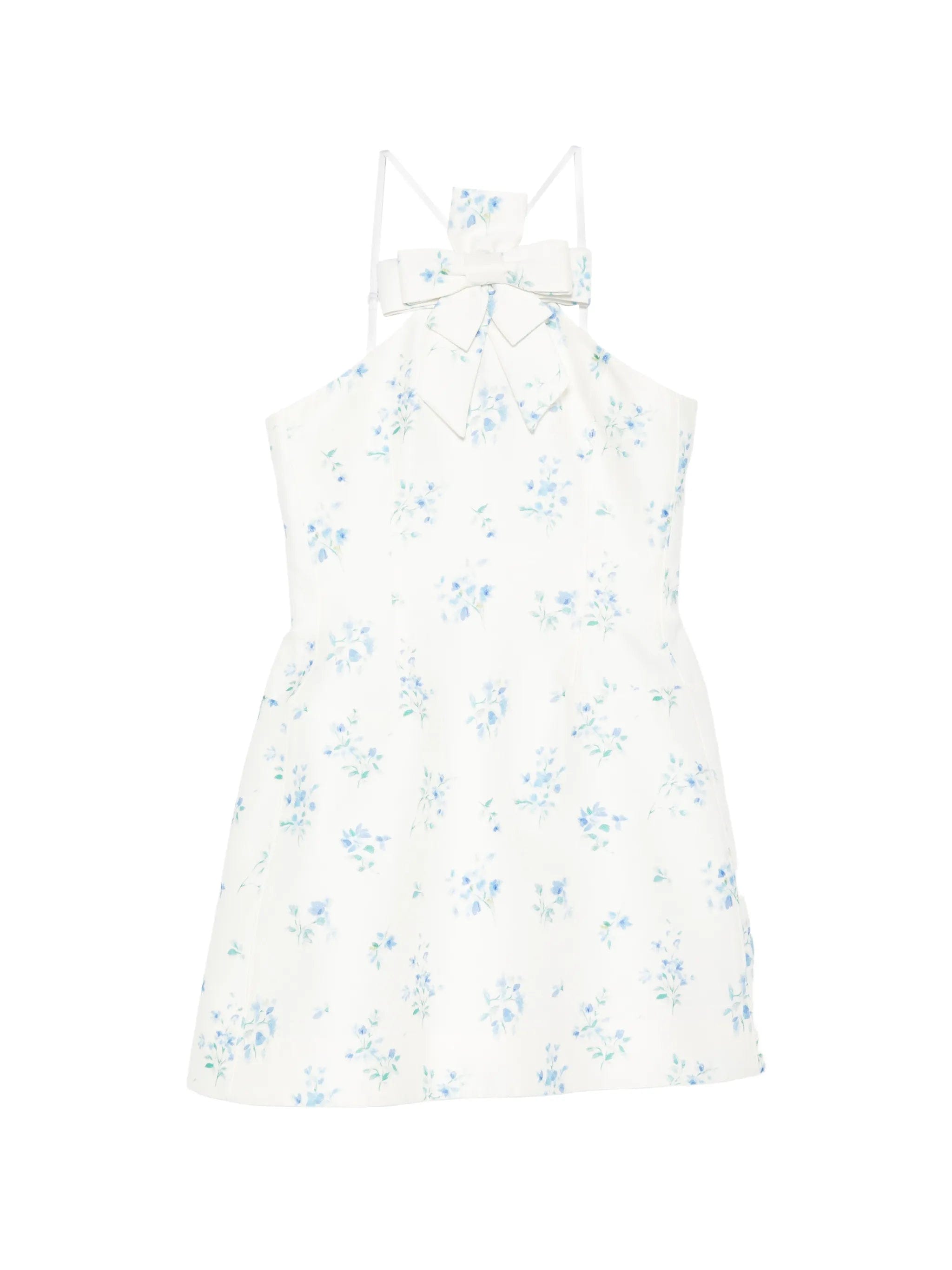 Shushu/tong floral - print bow - detail mini dress