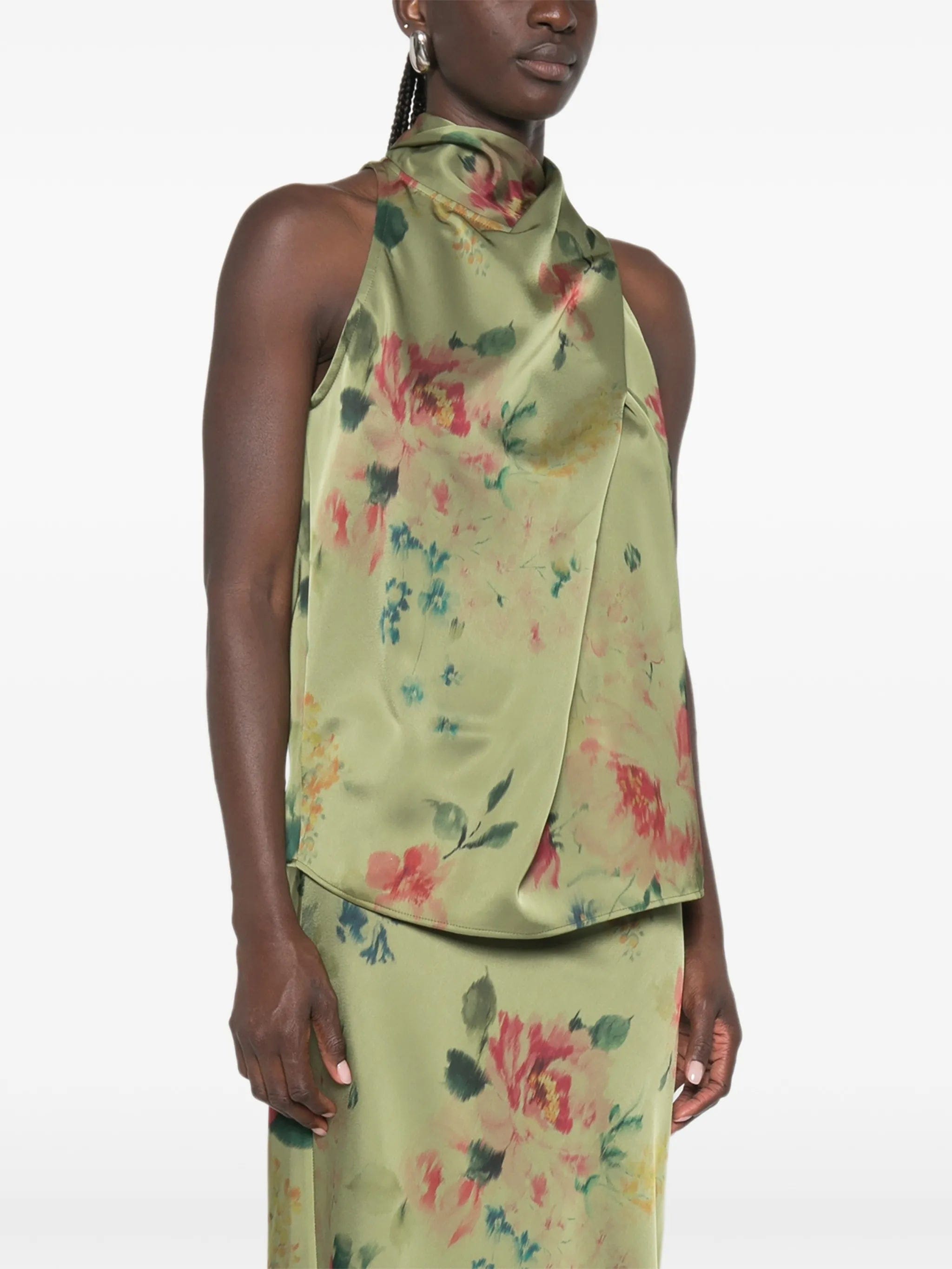 Marques'almeida floral - print draped blouse