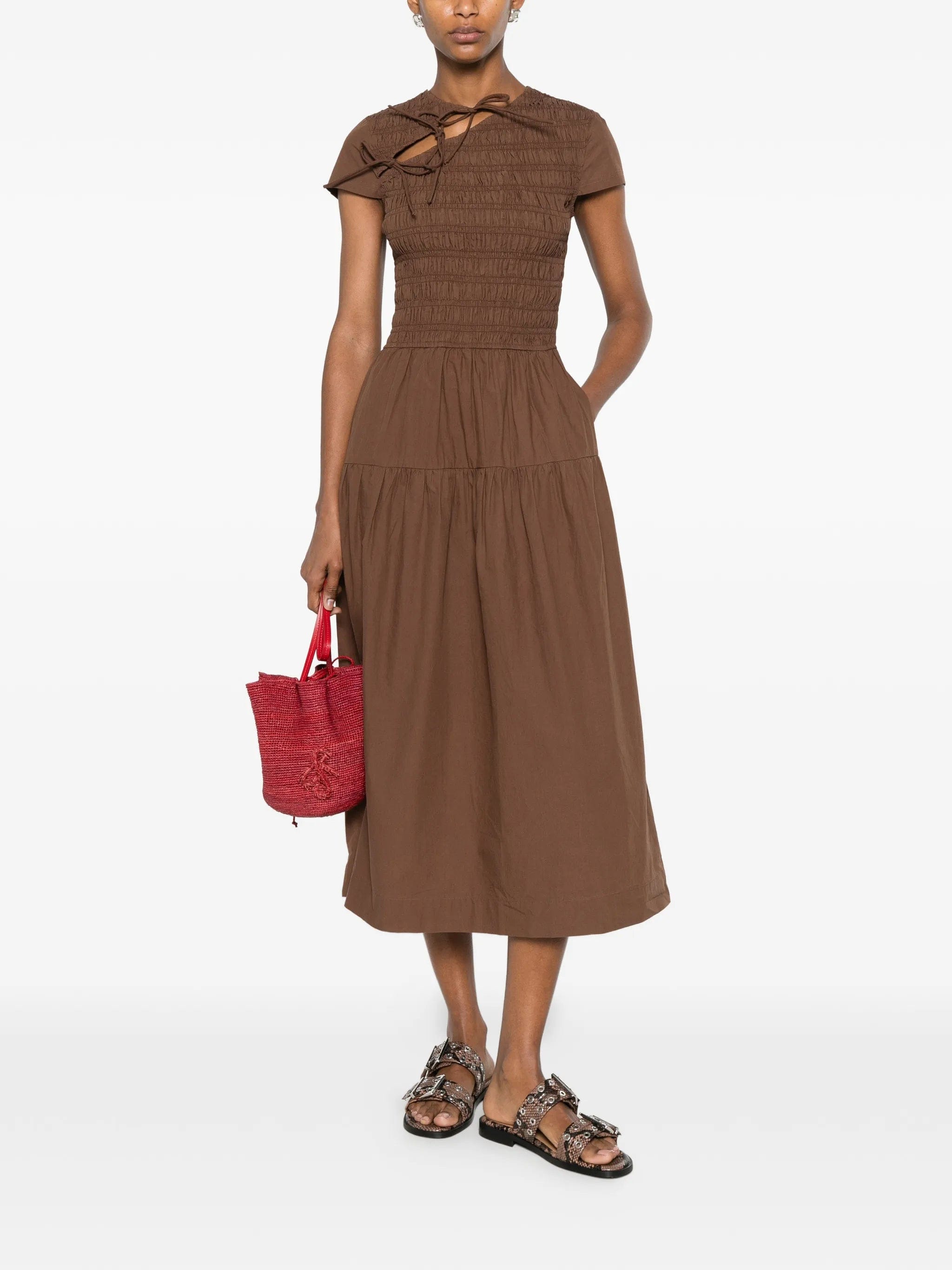 Damson Madder Ebba shirred midi dress