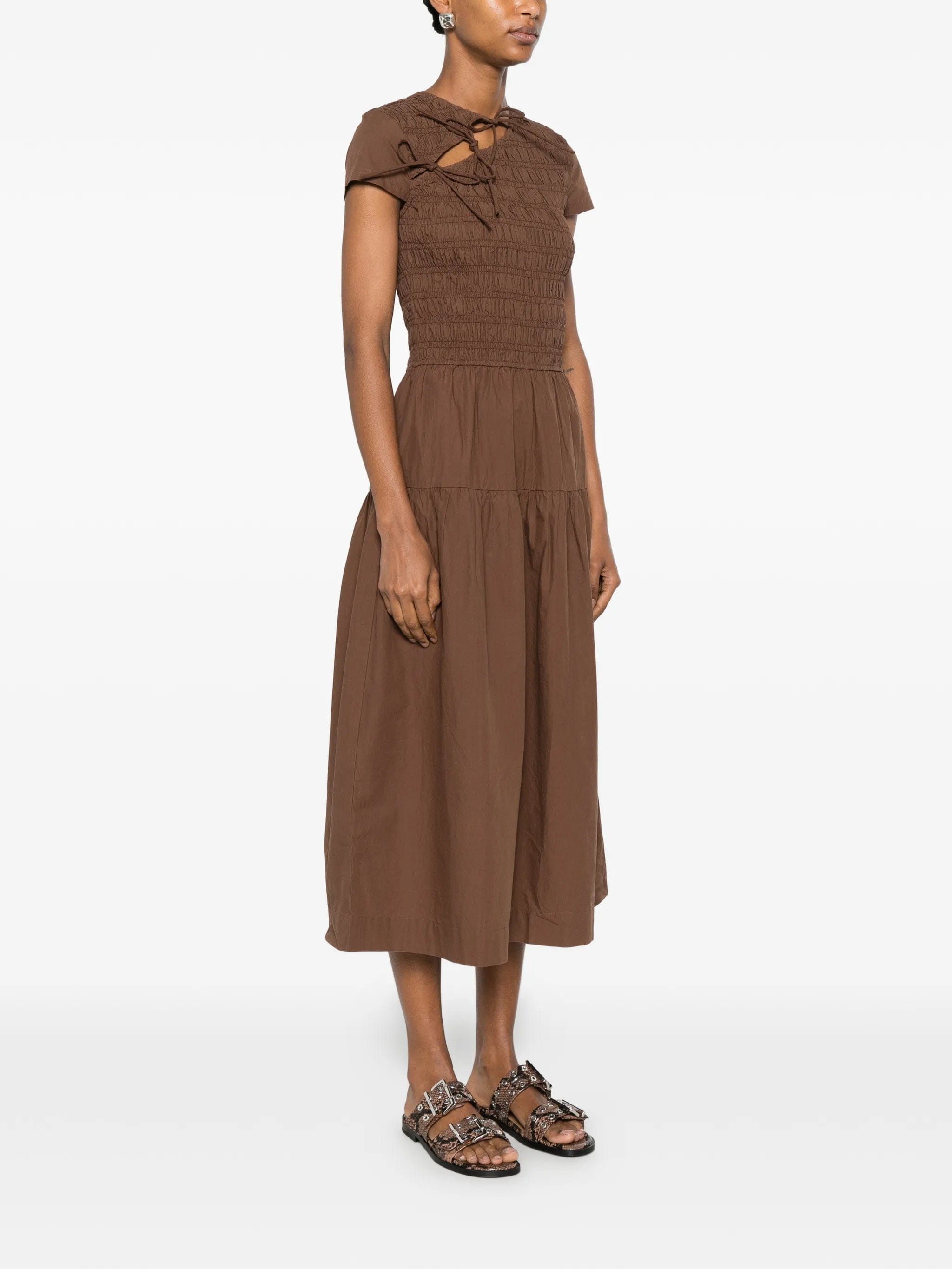 Damson Madder Ebba shirred midi dress