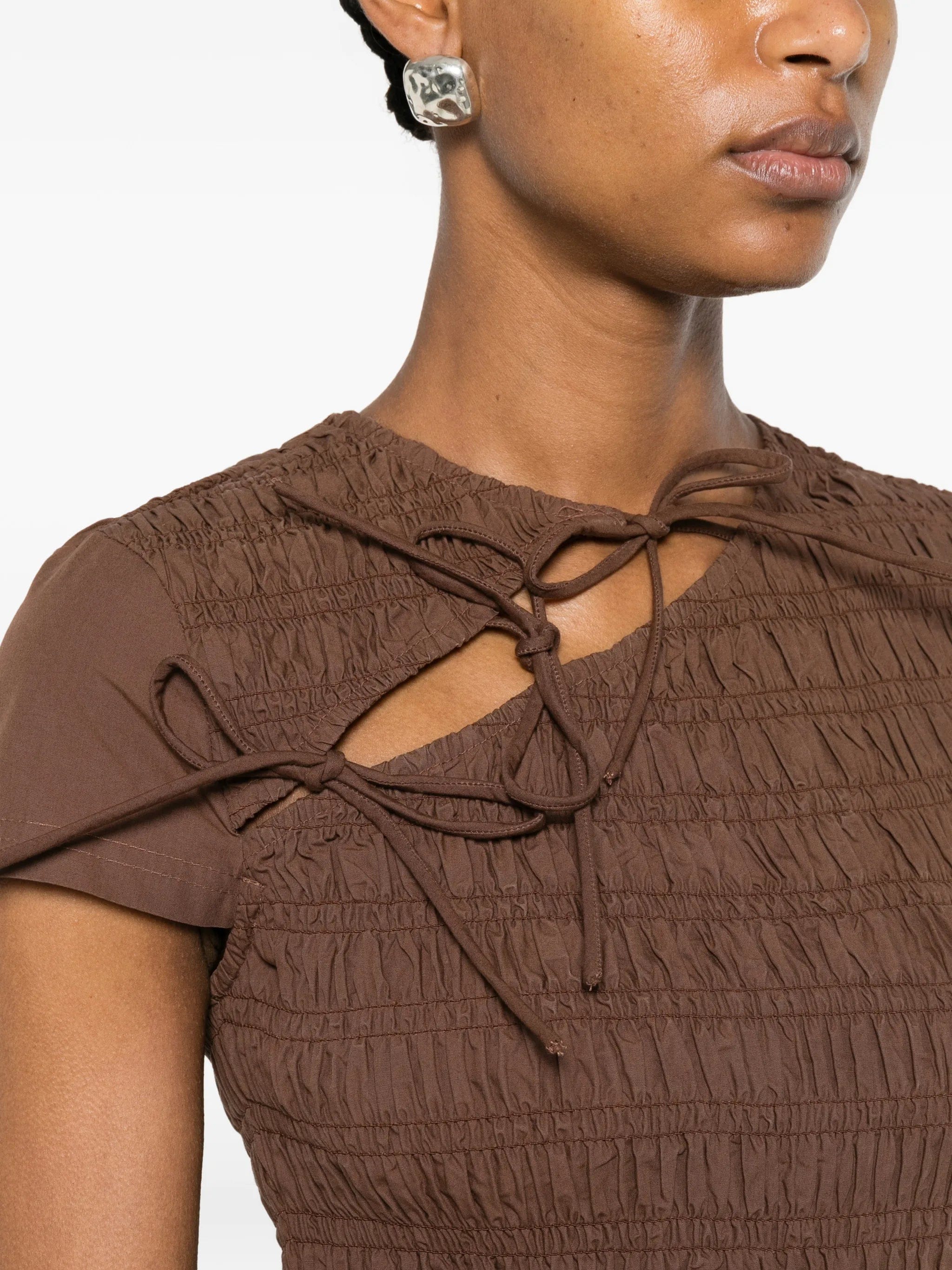 Damson Madder Ebba shirred midi dress