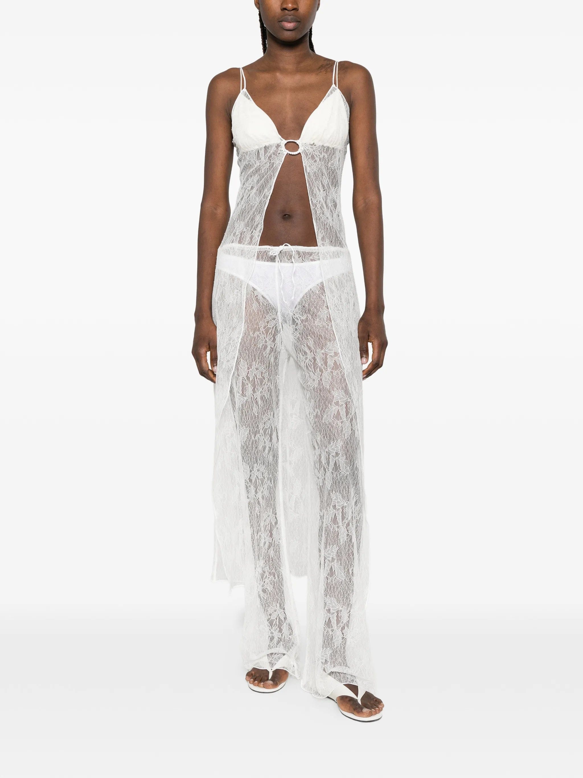 Oséree lace drawstring palazzo pants
