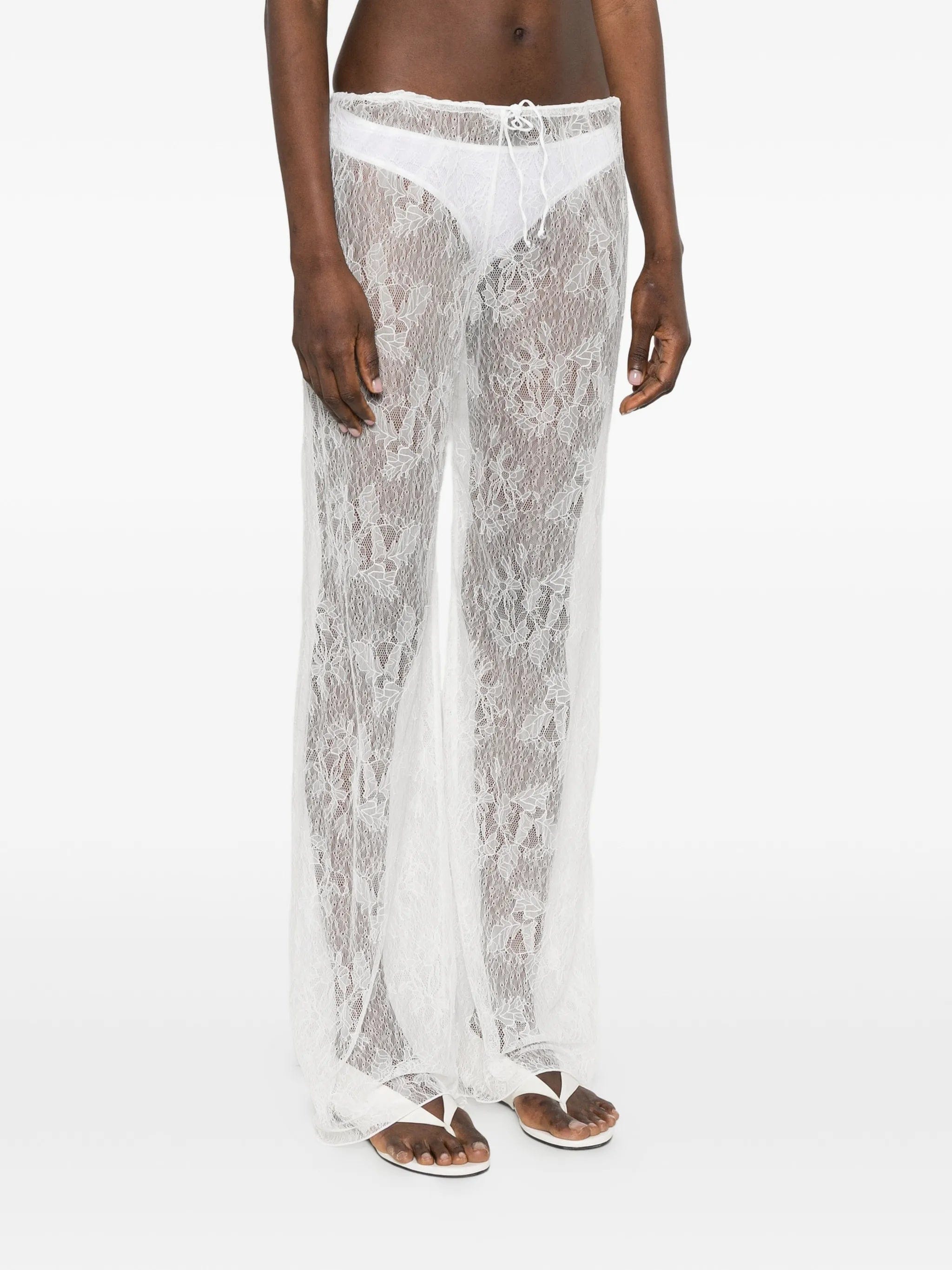 Oséree lace drawstring palazzo pants