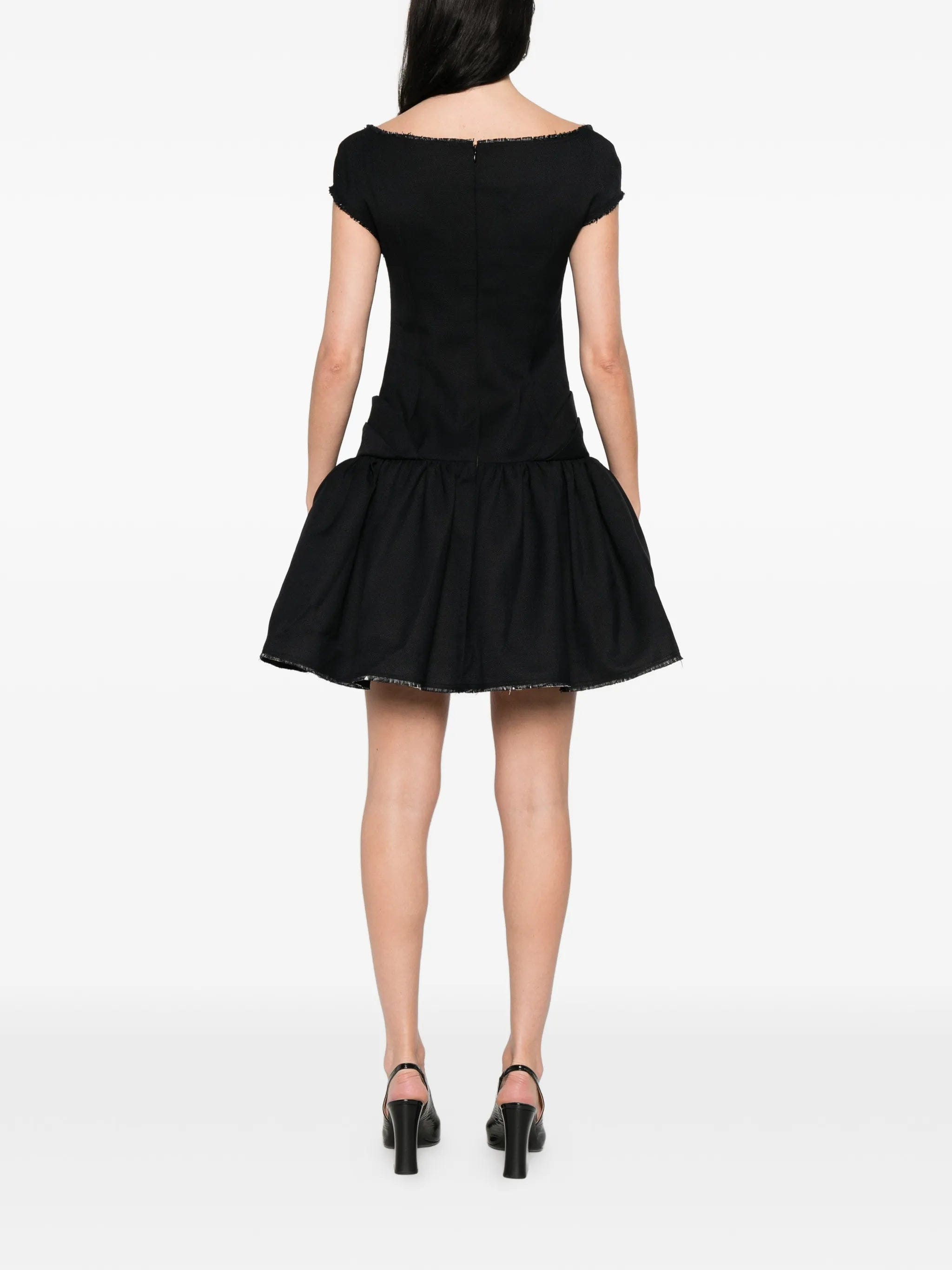 Shushu/tong deep u - neckline bow dress