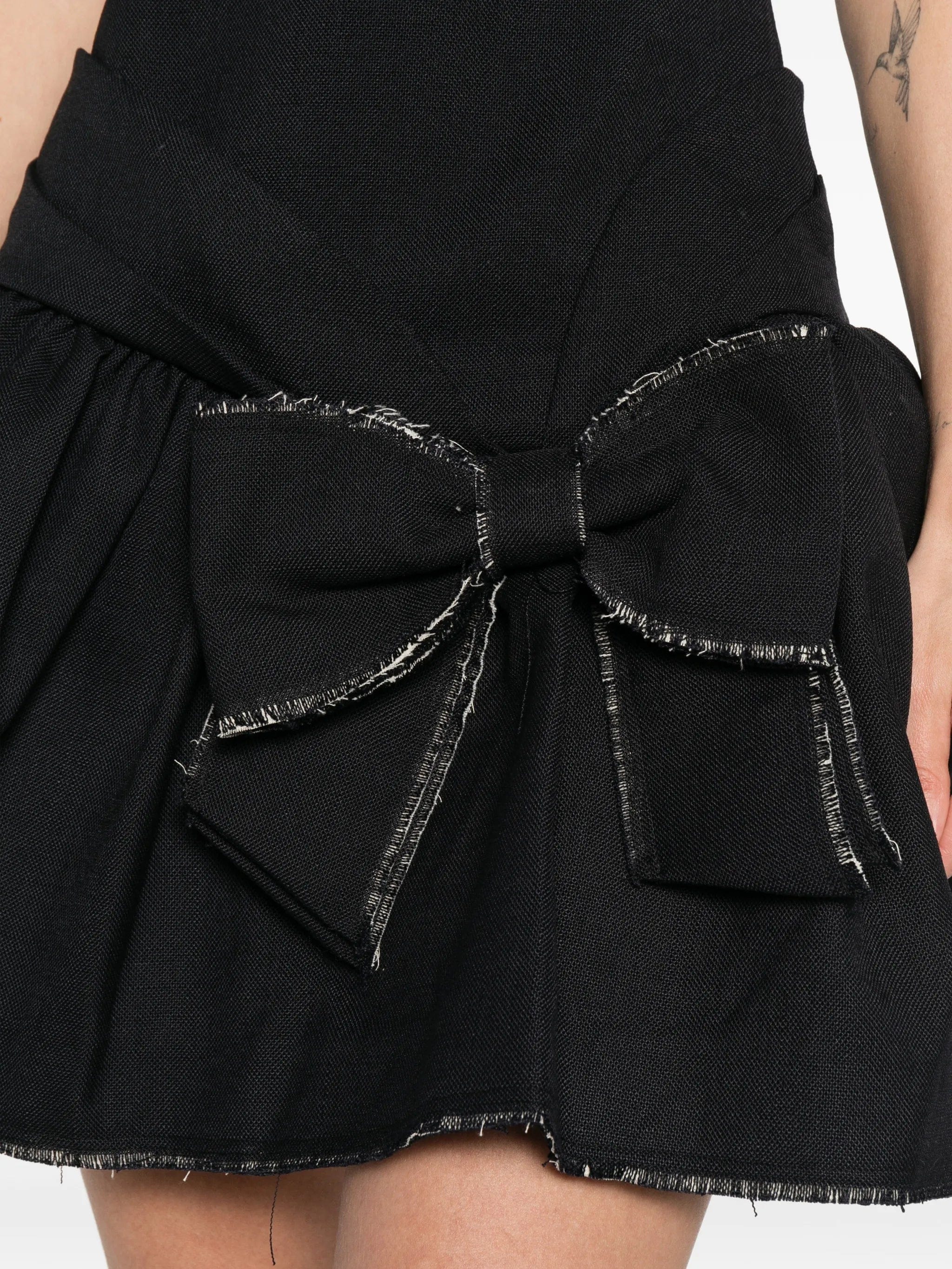Shushu/tong deep u - neckline bow dress