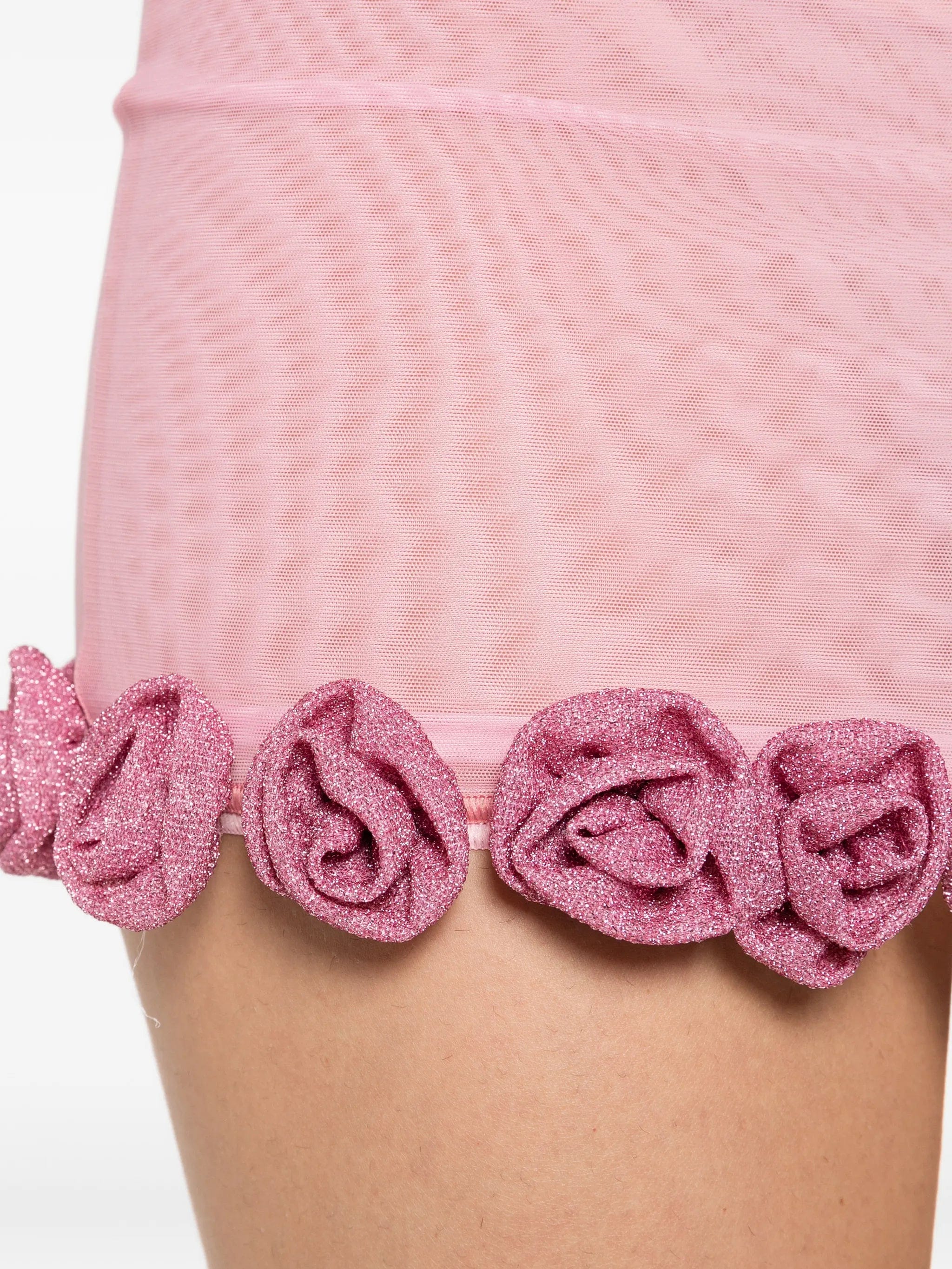 Oséree rose trim short skirt