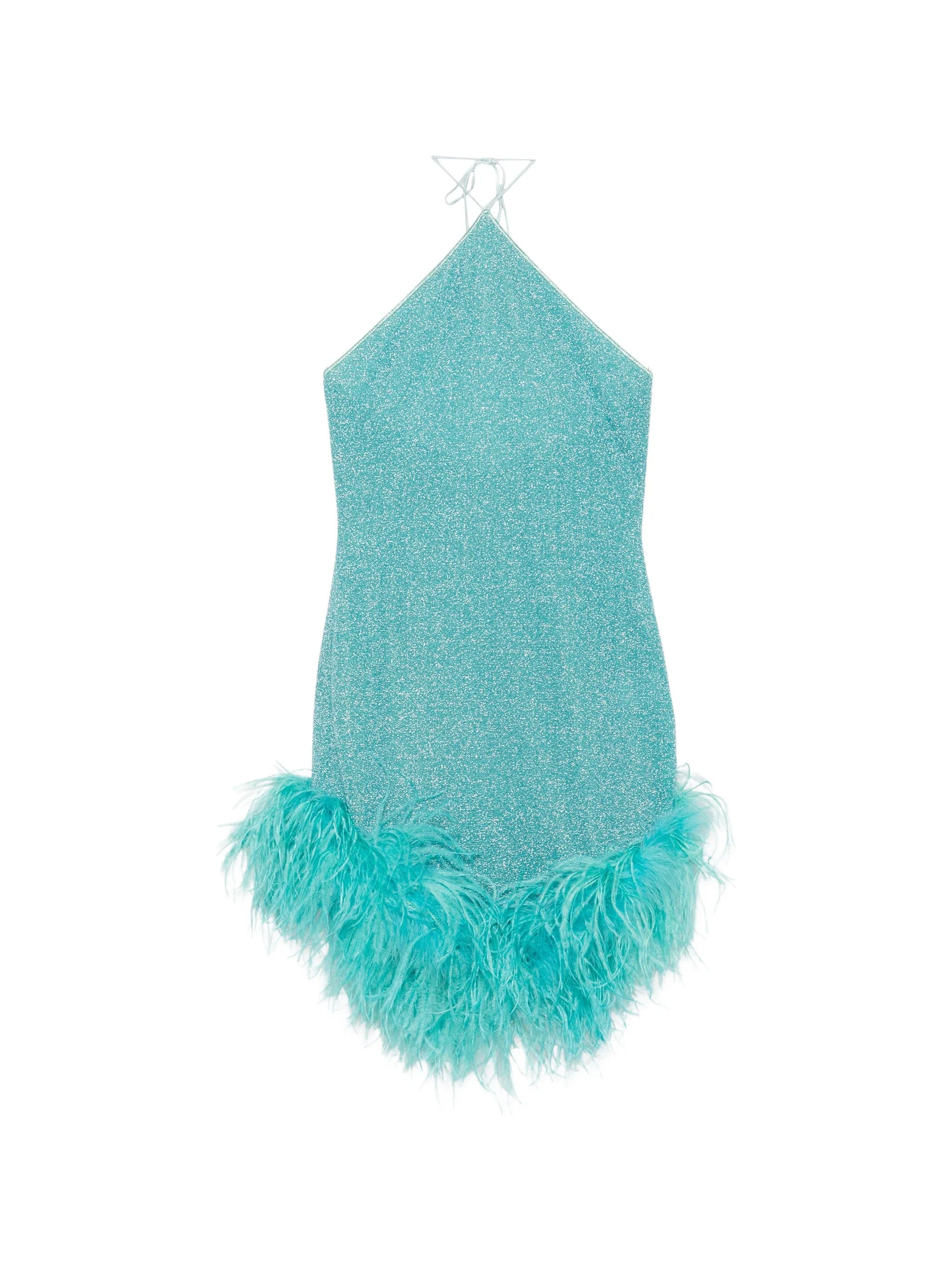 Oséree Lumiere feather - trim mini dress